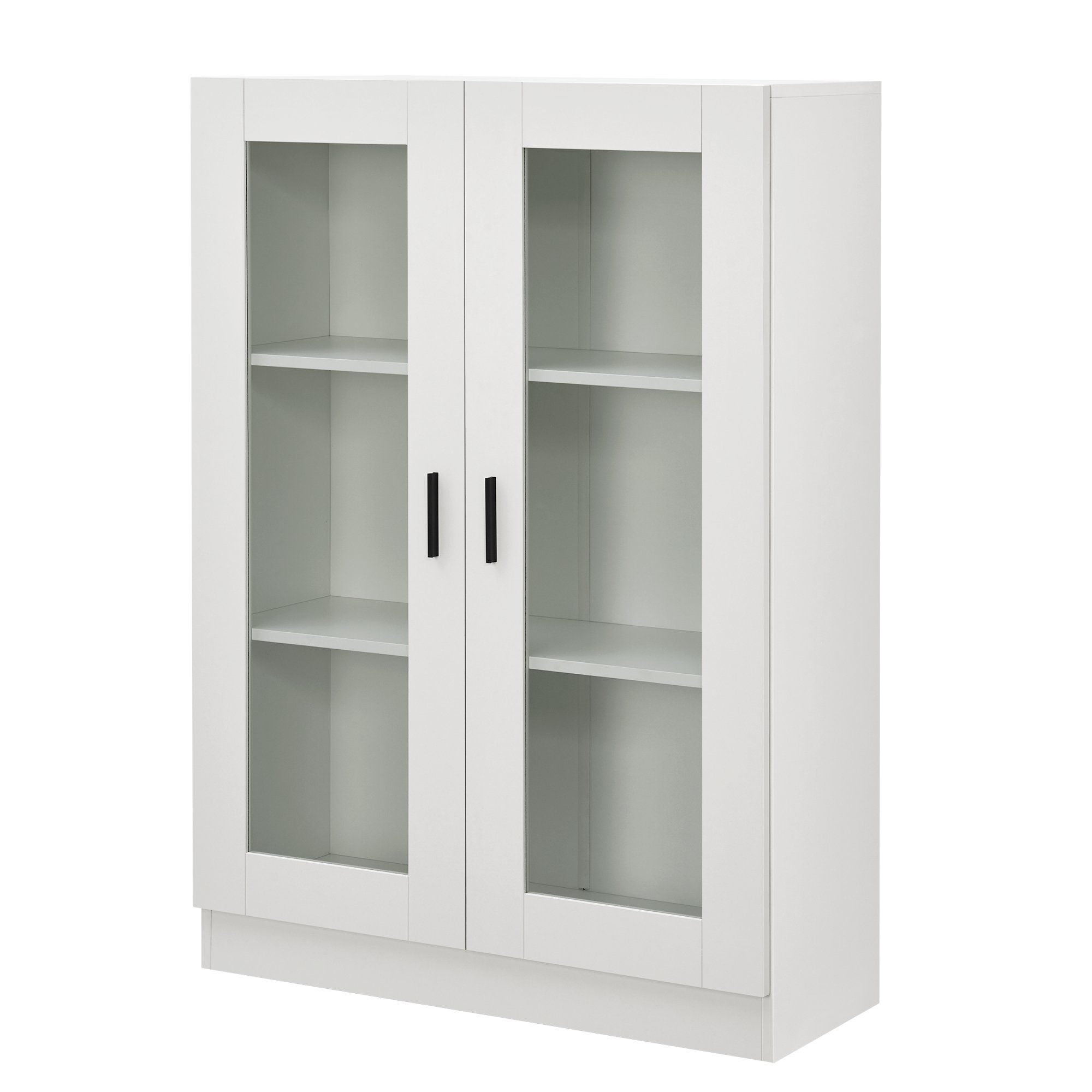 en.casa Vitrine »Sorø« Wohnzimmerschrank 80x31x115cm Weiß günstig online kaufen