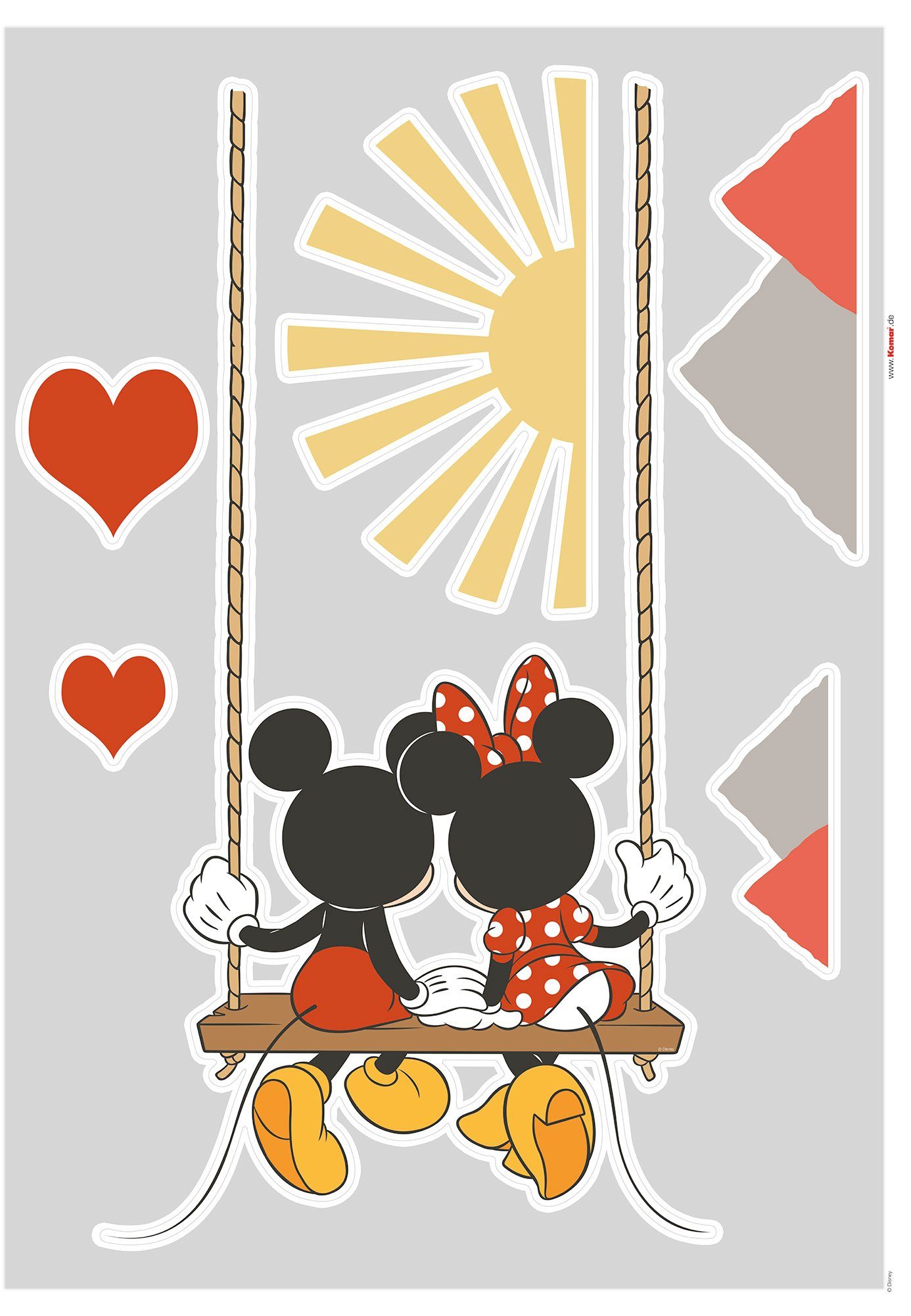 Komar Wandtattoo Mickey Swing (7 St), 50x70 cm (Breite x Höhe), selbstklebendes Wandtattoo | Kinderzimmer-Wandtattoos