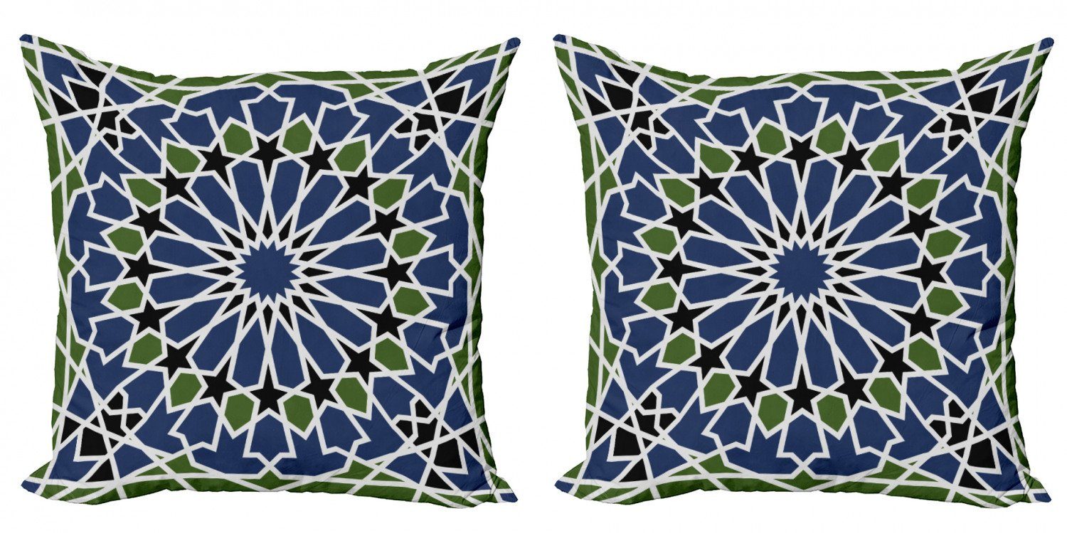 Modern Doppelseitiger (2 Orient Mandala Digitaldruck, Stück), Kissenbezüge Abakuhaus Arabisch Accent