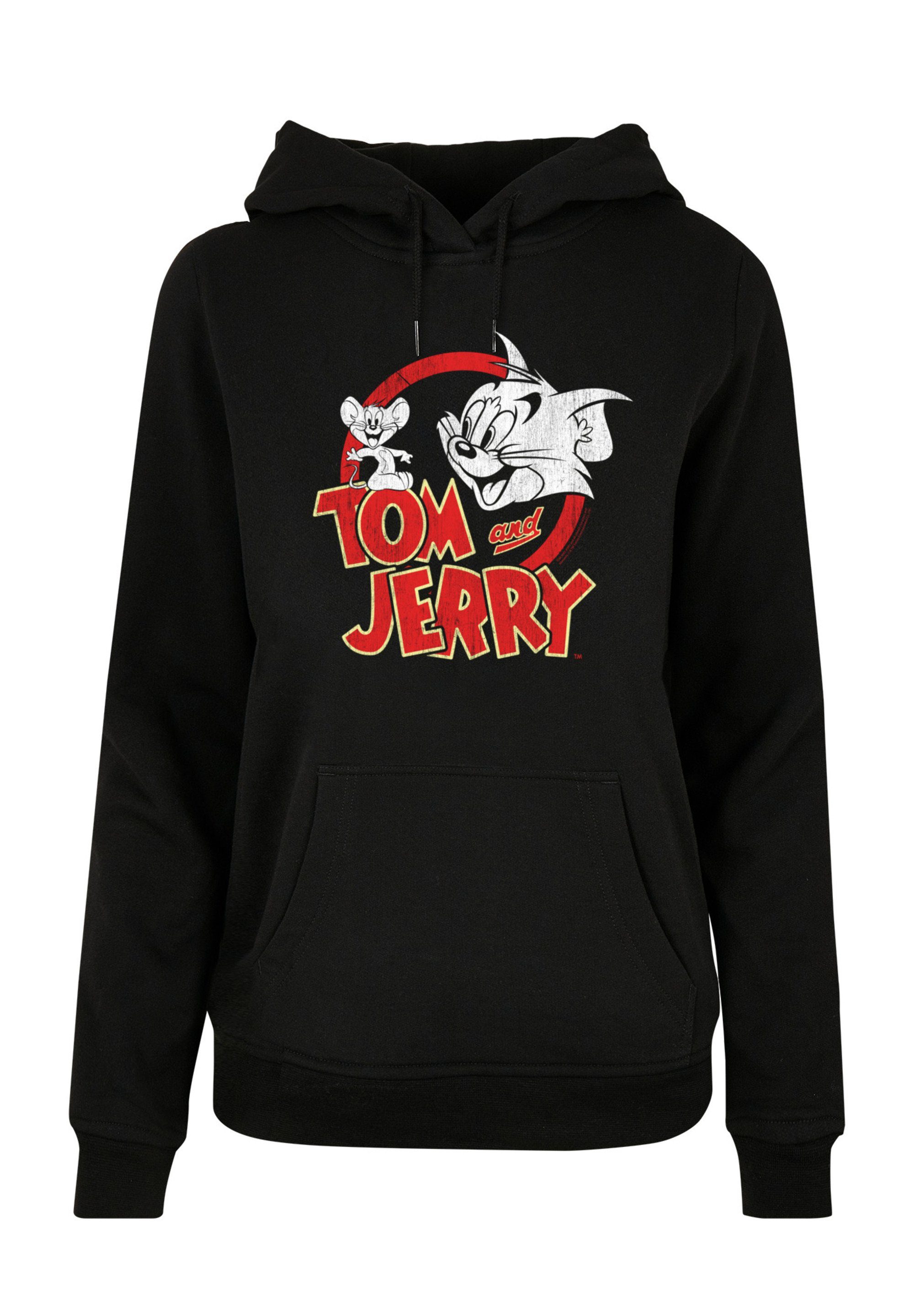 Damen Kapuzenpullover with Basic Ladies Tom Logo Distressed F4NT4STIC And Jerry (1-tlg) Hoody