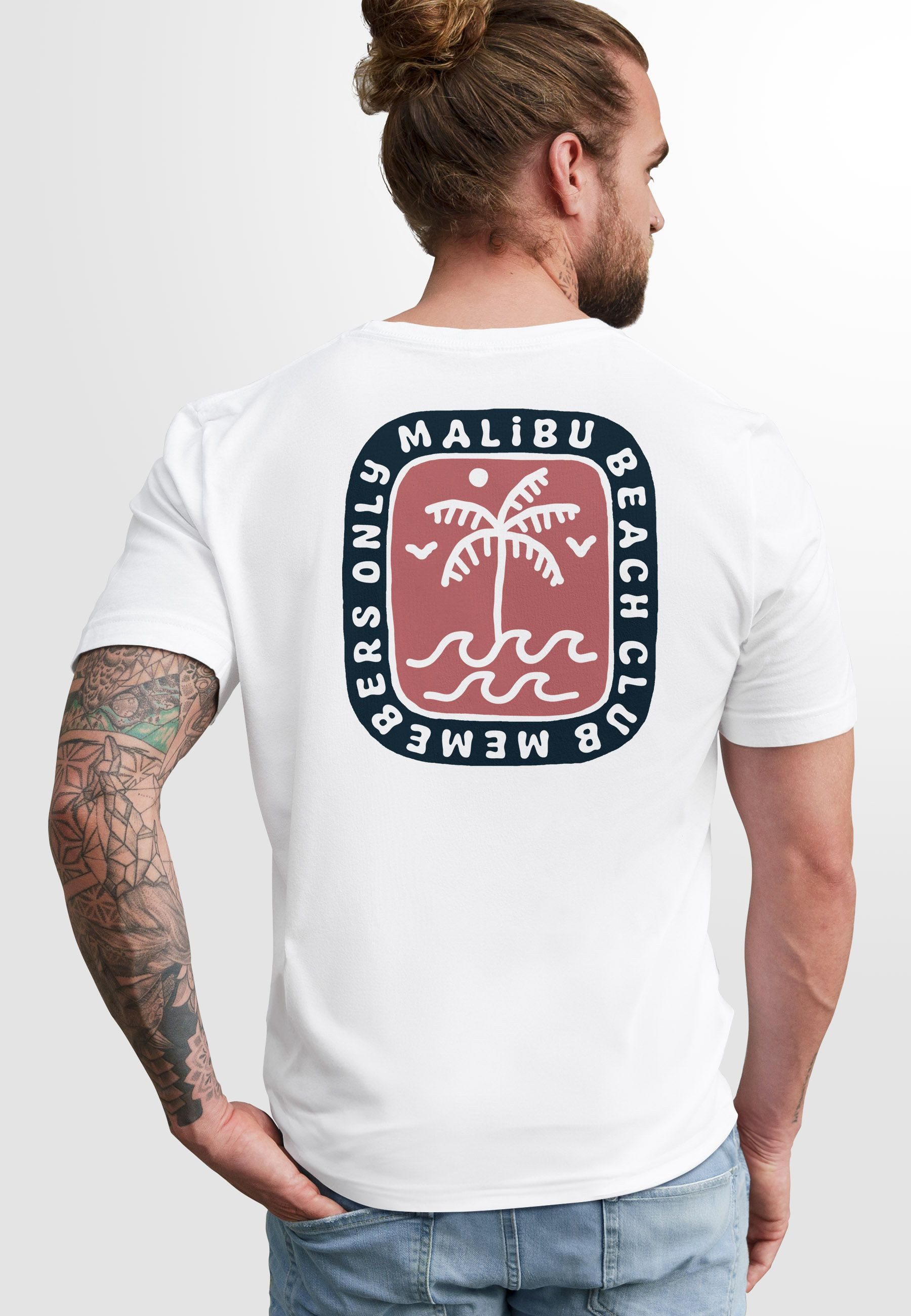 Neverless Print-Shirt Herren T-Shirt Backprint Surfer günstig online kaufen