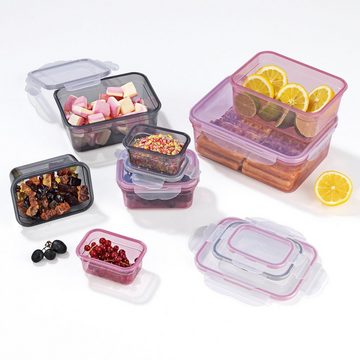 GOURMETmaxx Frischhaltedose Lunchbox Kunststoff Vorratsdosen tropfsicher, (7er Set, 14-tlg), einfrieren, aufbewahren, transportieren