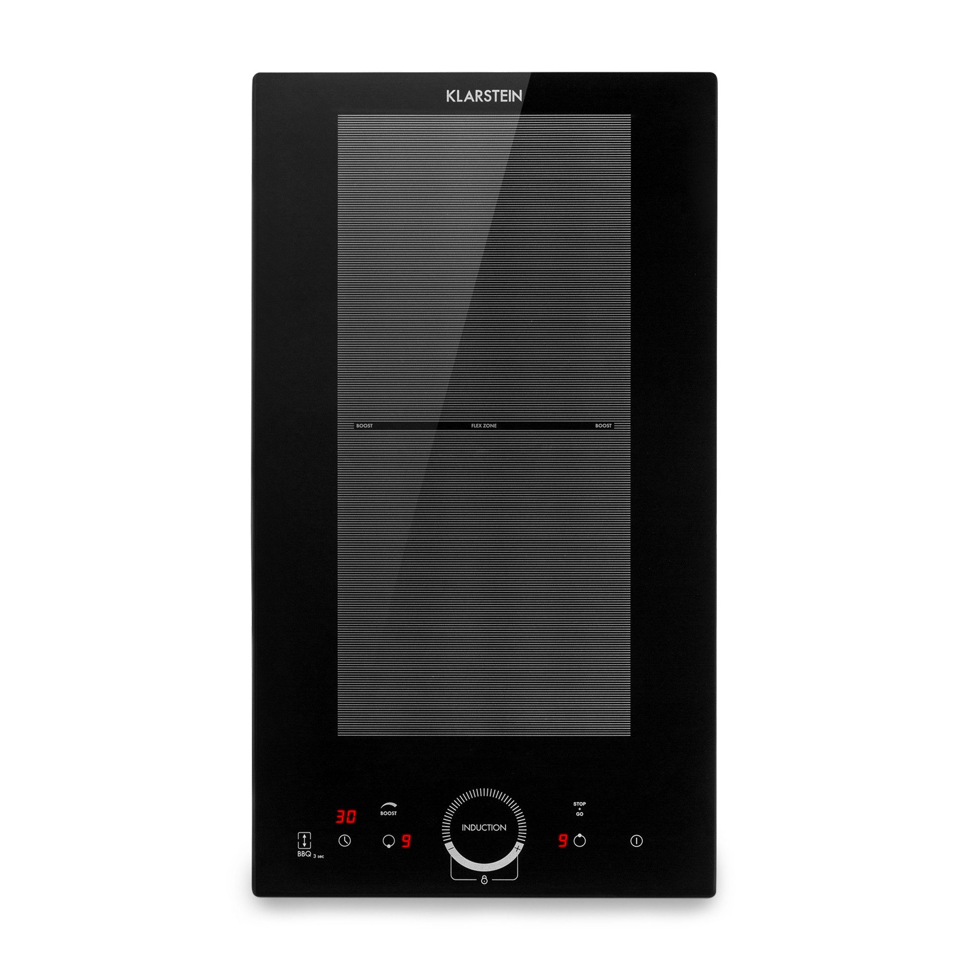Klarstein Induktions-Kochfeld Delicatessa Slim Domino Induktionskochfeld 2 Zonen 3500 W autark, Einbau Induktionsherd 2 Kochfelder Platten Elektro Einbaukochfeld