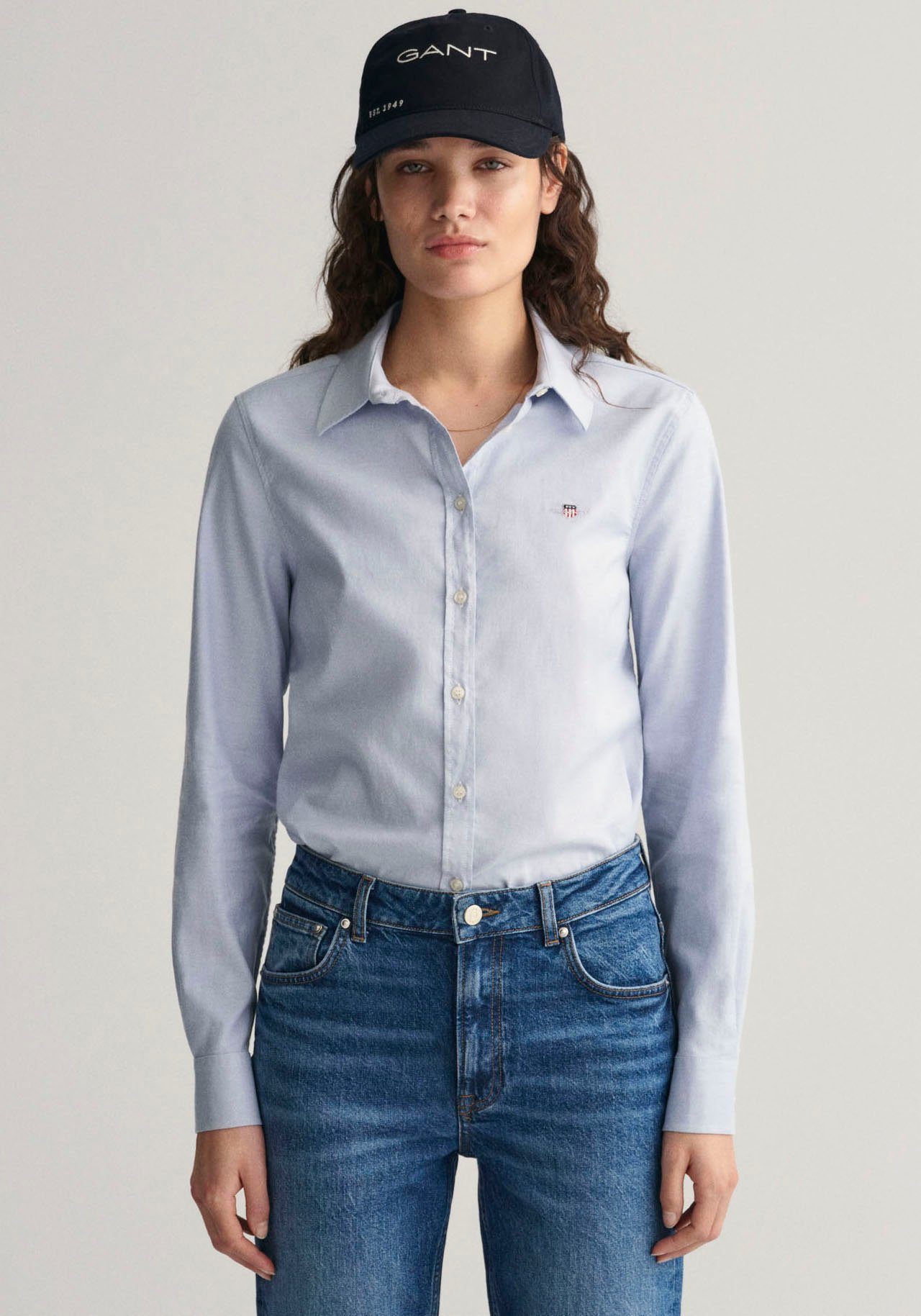 Langarmbluse New Slim Stretch Oxford Blouse