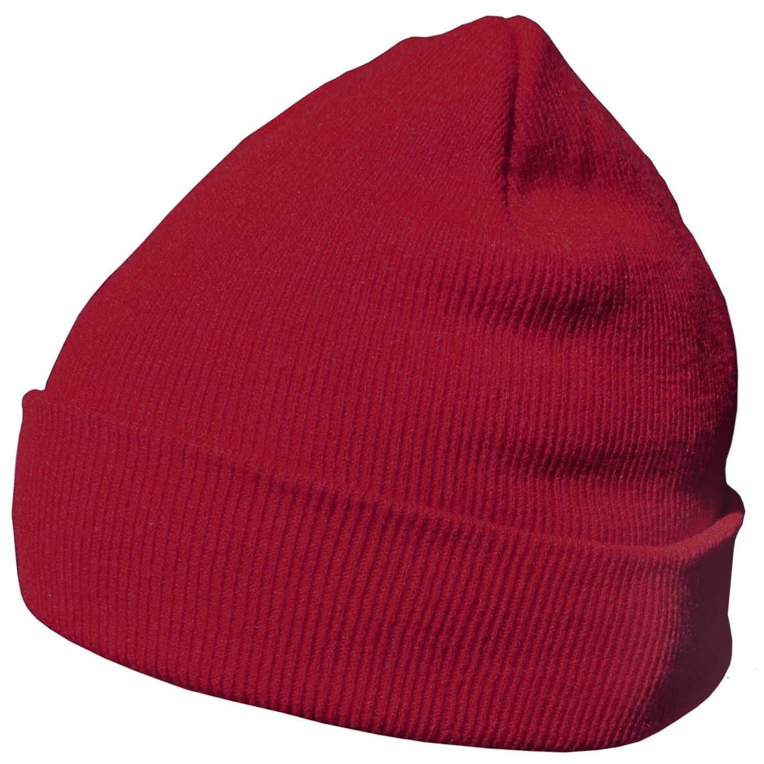 Mütze bordeauxrot Krempe DonDon mit (Packung, Wintermütze, Design, Beanie Beanie 1-St) klassisches