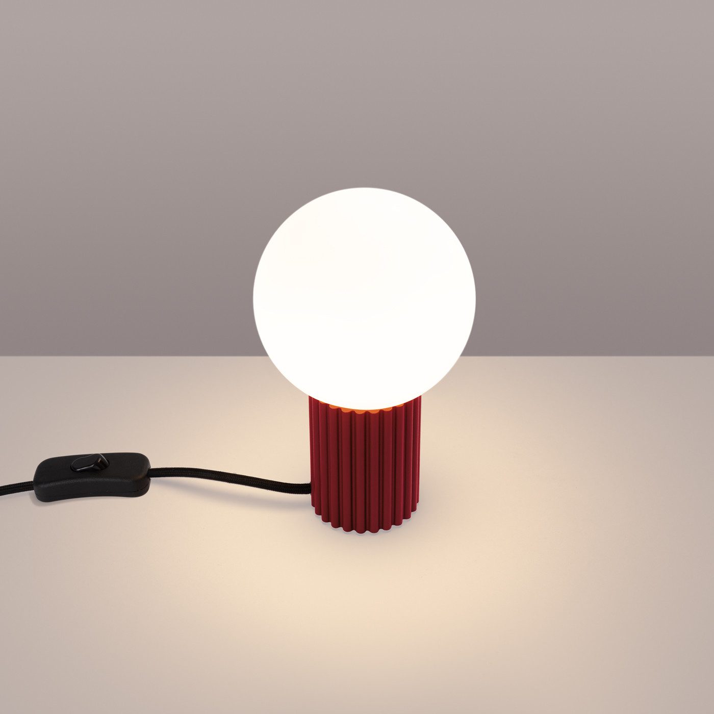 SOLLUX lighting Schreibtischlampe Tischlampe Halo Burgunderrot, Nicht enthalten
