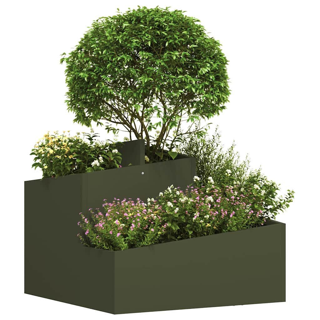 vidaXL Blumentopf Gartenblumentopf Olivgrün 60 x günstig online kaufen