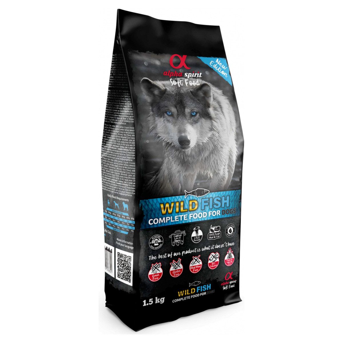 Alpha Spirit Complete Dog Food Wild Fish 9 kg, Trockenfutter für: Hund