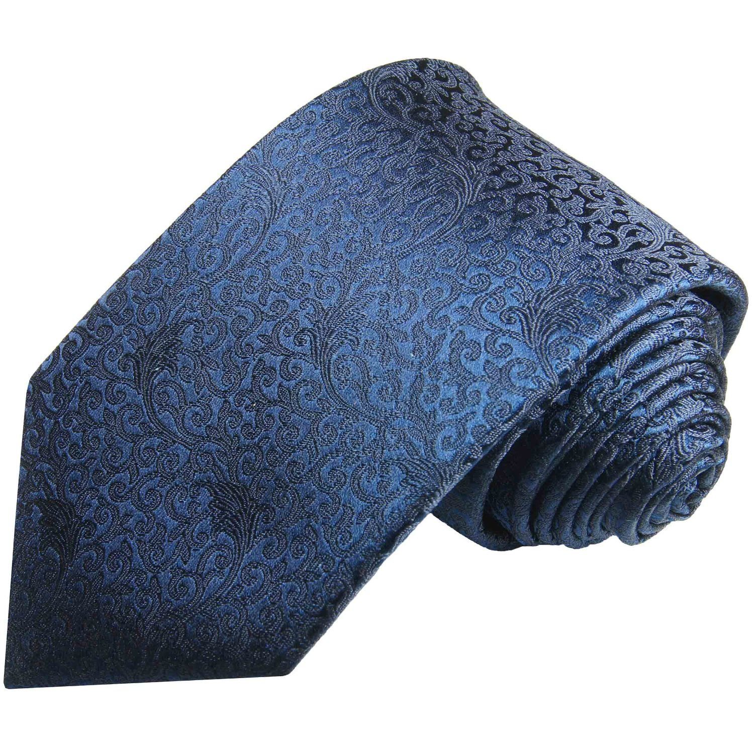 Paul Breit dunkelblau Bräutigam (8cm), 2103 Hochzeit Krawatte Schlips blau 100% Hochzeitskrawatte Malone floral Seide Herren
