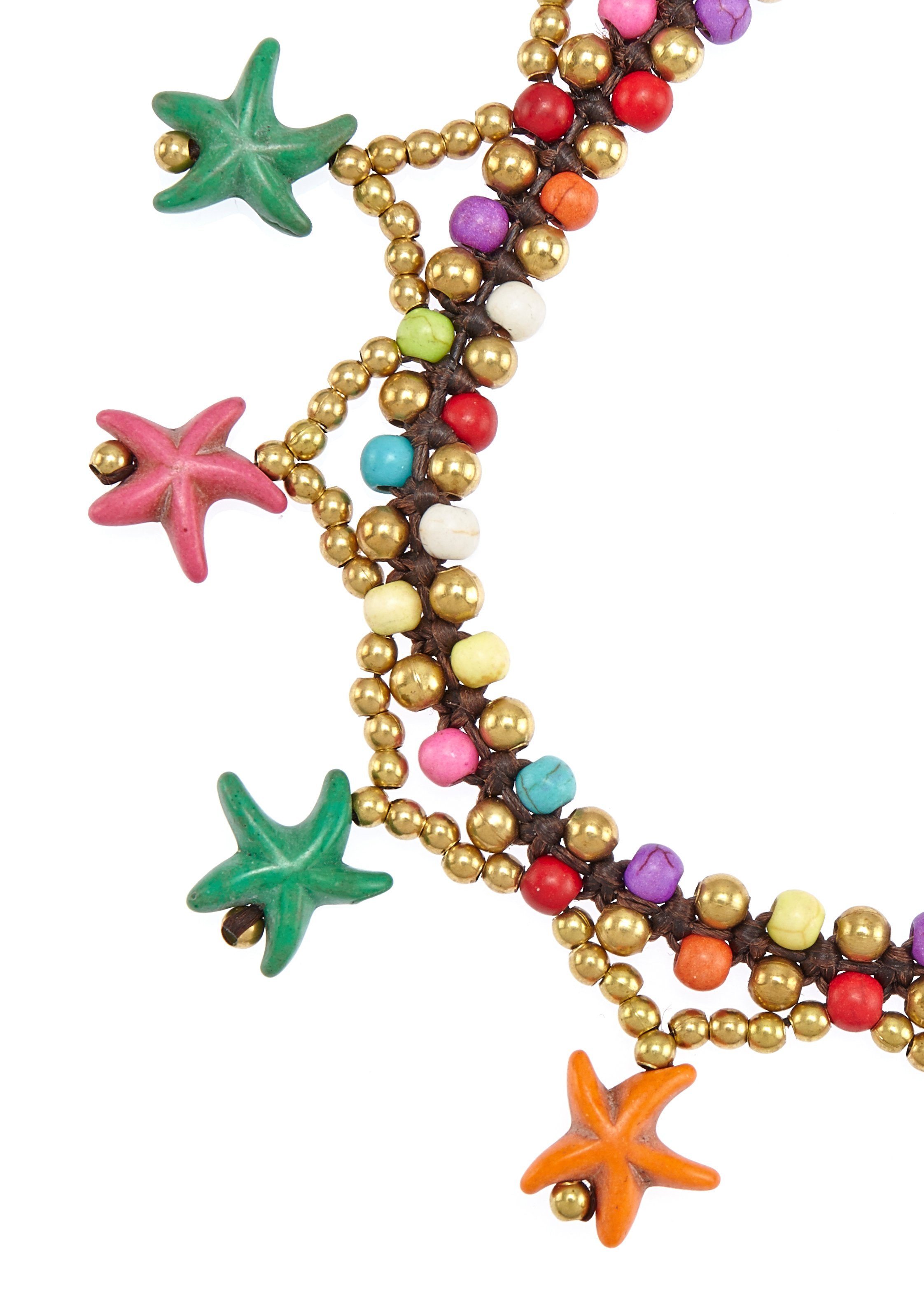 LASCANA Fußkette mit Anhänger fröhliche Seestern Motive, Seesternanhänger, Fußkettchen-Armband, Fußkettchen mit Anhänger