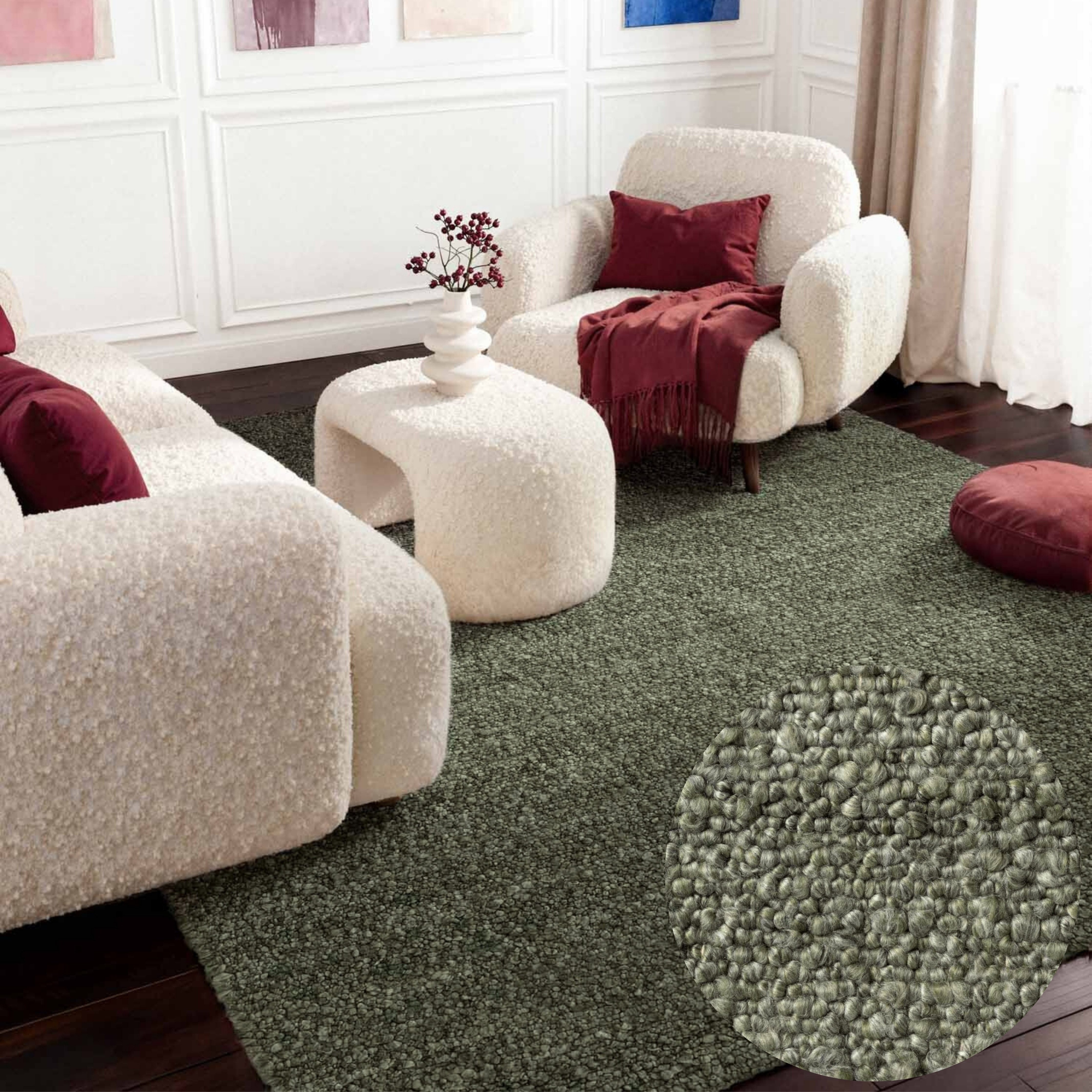 Ted Baker Teppich Soft Bouclé Portobello, auch als Läufer, rechteckig, Höhe: 10 mm, Woll-Optik, Bouclé Meliert, Wohnzimmer, Esszimmer, Schlafzimmer, Flur
