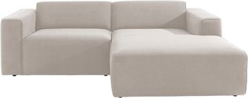 andas Ecksofa Noord, 234 cm, mit Kedernaht, Cord, Luxus-Microfaser, Struktur, Struktur grob