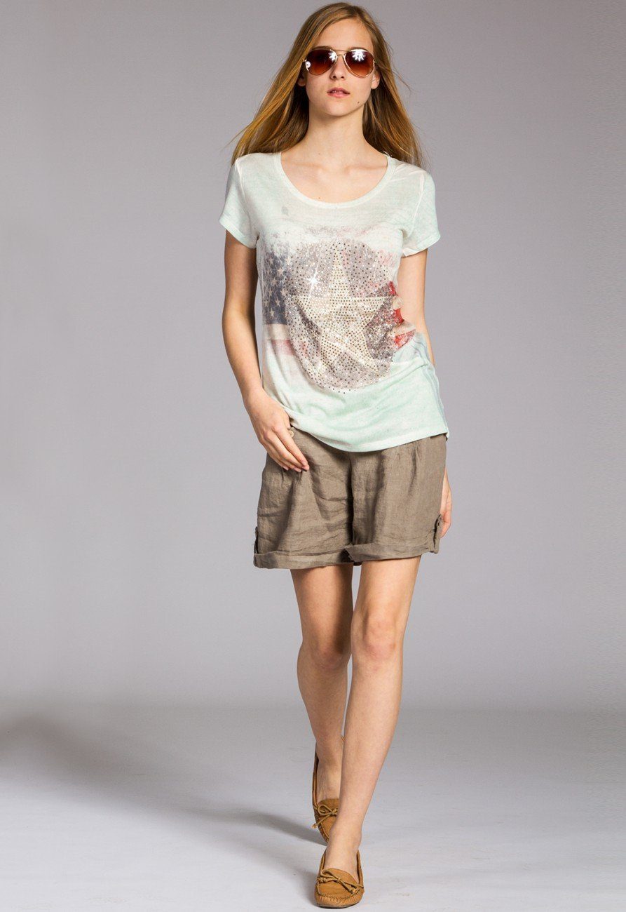 Caspar Shorts BST002 Damen Leinen Shorts günstig online kaufen