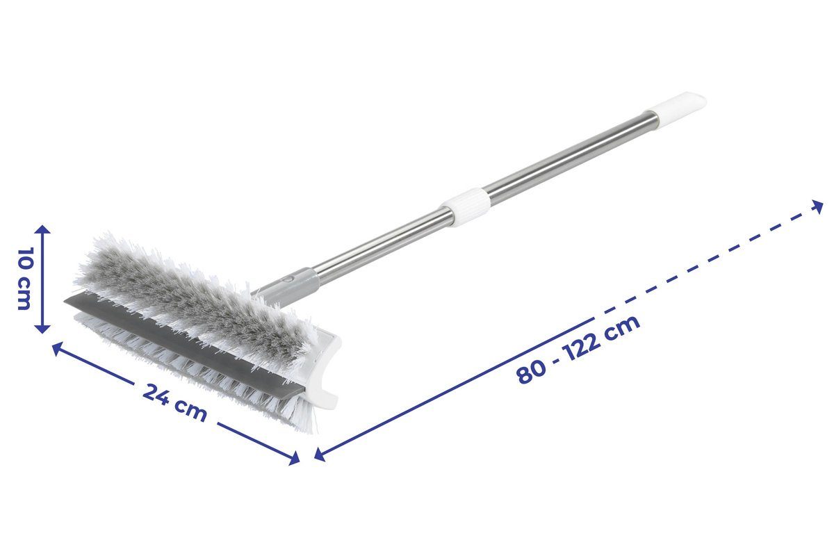 Maximex Reinigungsbürste Besen mit Abzieher, 2in1, doppelseitig, Badezimmer in allen Wohnstilen, (Reinigungsbürste)
