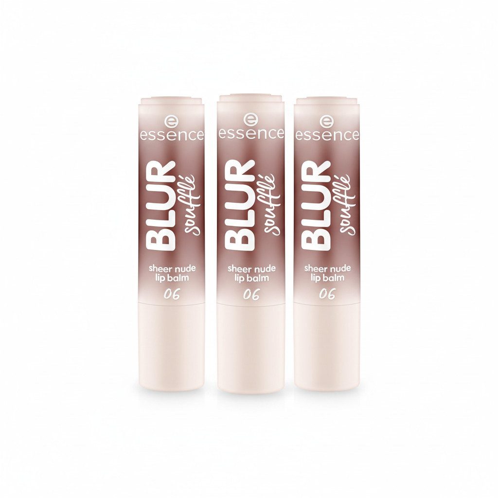 Essence Lippenbalsam BLUR soufflé sheer nude lip balm, 3-tlg.