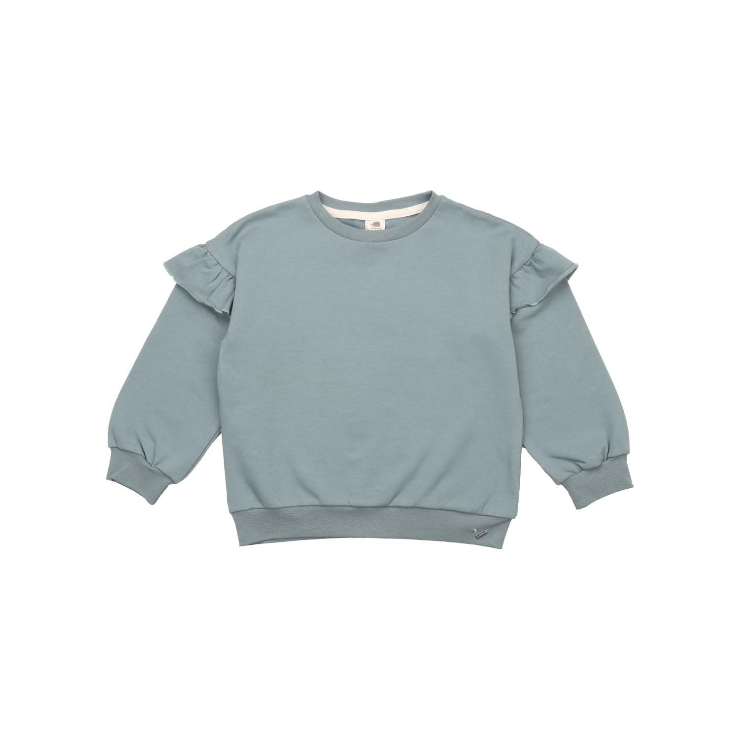 Sweatshirt Rüschen-Sweatshirt aus Bio-Baumwolle in Grün