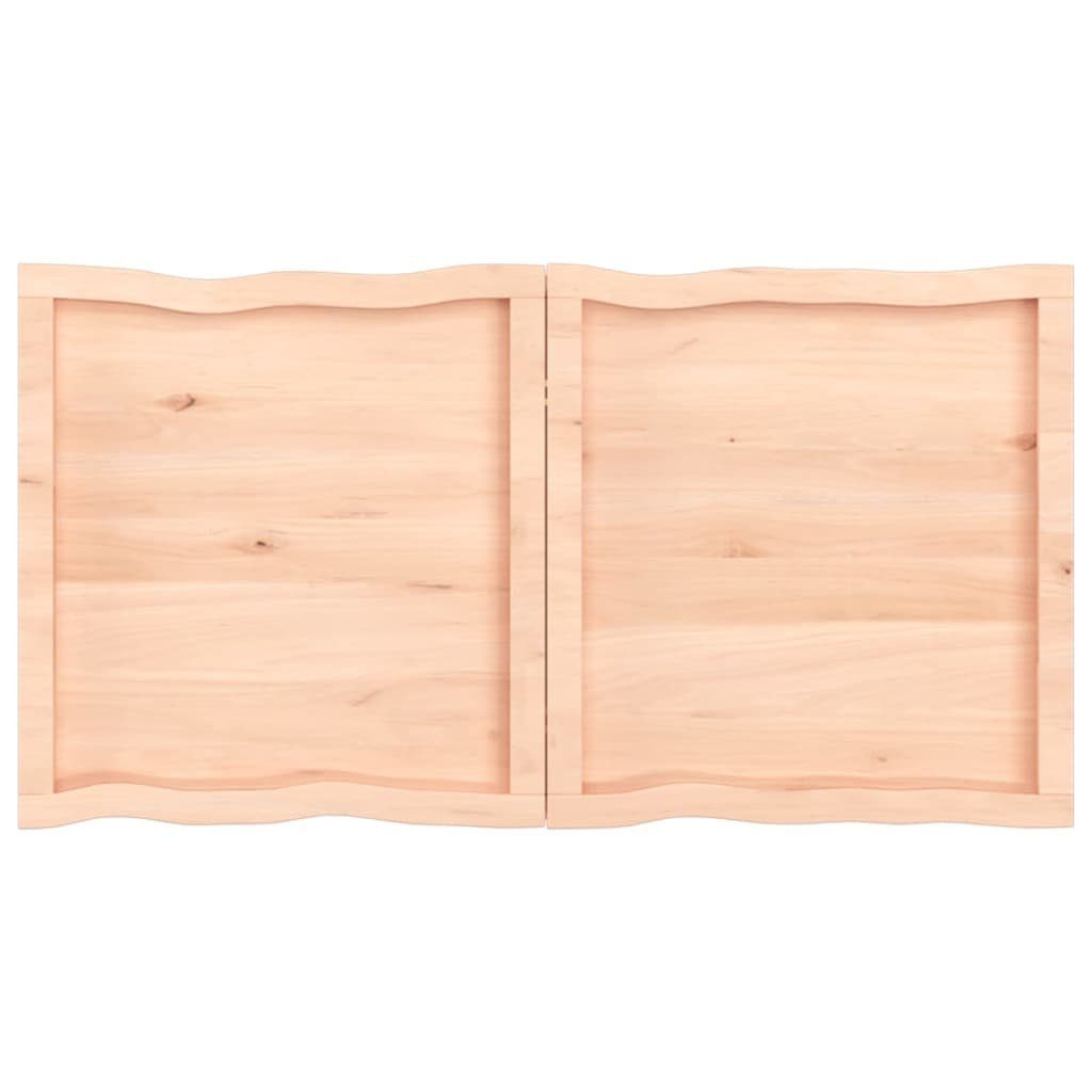 furnicato Tischplatte 120x60x(2-4) cm (1 Baumkante Unbehandelt Massivholz St)