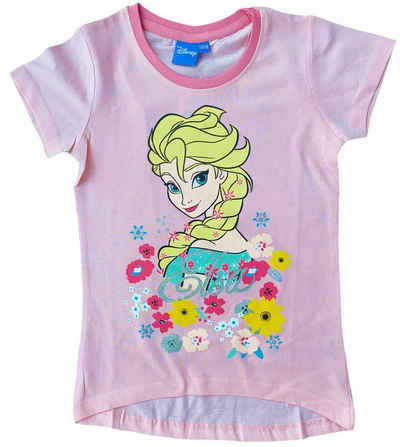 Disney Frozen T-Shirt FROZEN Die Eiskönigin Anna + Elsa Mädchen T-Shirt Rosa völlig unverfroren Kinder Oberteil Gr. 110 116 122 128 134 140