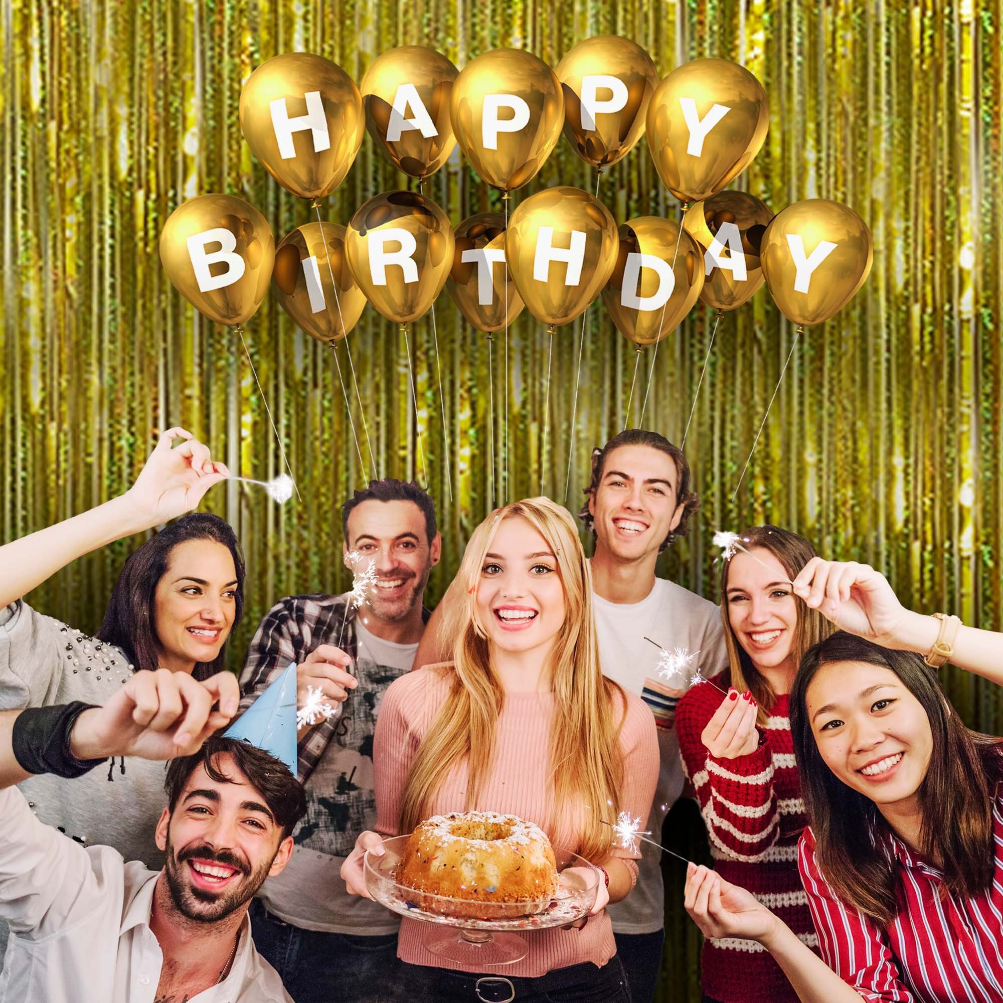 Montegoni Dekorationsfolie Vorhang 2er Set, Hintergrund Dekoration, Glitzer Vorhang Party Deko, (2er Set), Folien Fransen Geburtstag Hochzeit Partydeko Luftschl – Bild 4 von 4