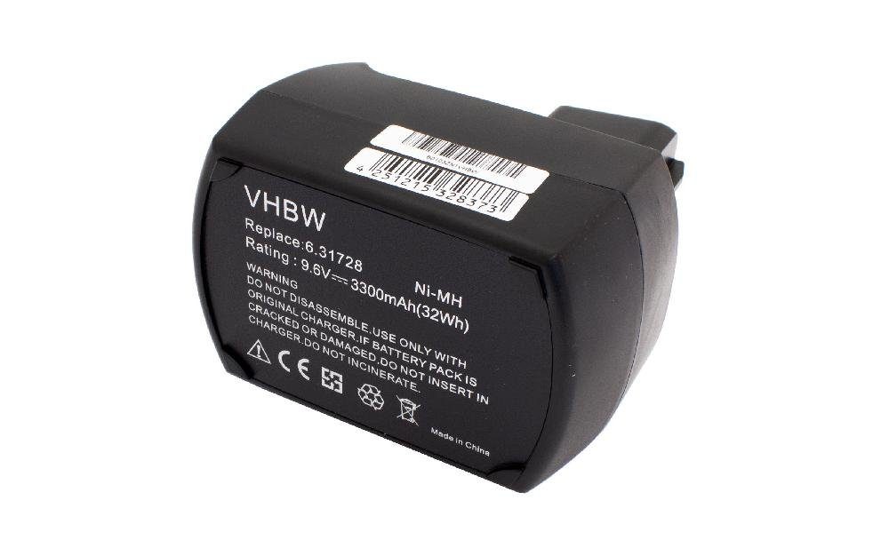 vhbw kompatibel mit Metabo KSA9.6, SB9.6, SBP9.6, SBT9.6, ULA 9.6 Akku NiMH 3300 mAh (9,6 V)