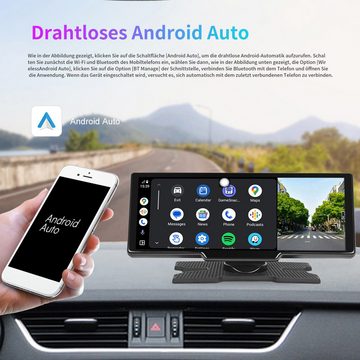 Hikity 9.3 Zoll Smart Screen Player Carplay Auto Display Navi mit Kamera Navigationsgerät (Mirror Link, FM, AUX, 64 TF-Karte, 1080P Rückfahrkamera)