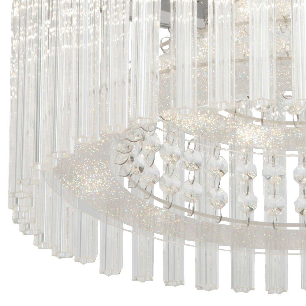 Globo LED verbaut, Leuchte LED-Leuchtmittel Esszimmer Lampe Watt Decken Chrom fest Glasstäbe LED Deckenleuchte, Neutralweiß, 18