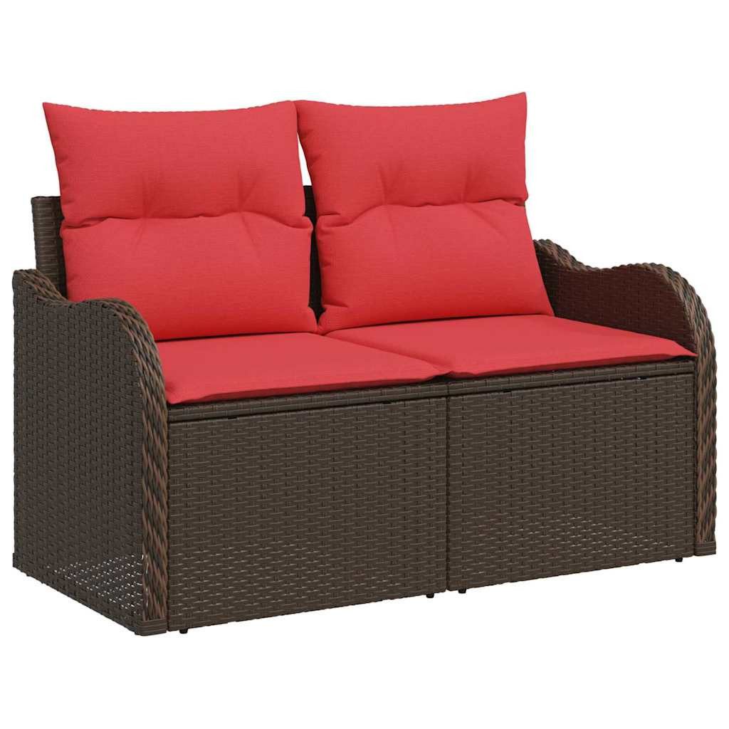vidaXL Loungesofa Garten-Sofa mit Kissen 121 x 62 x 69 cm Poly-Rattan, 1 Teile