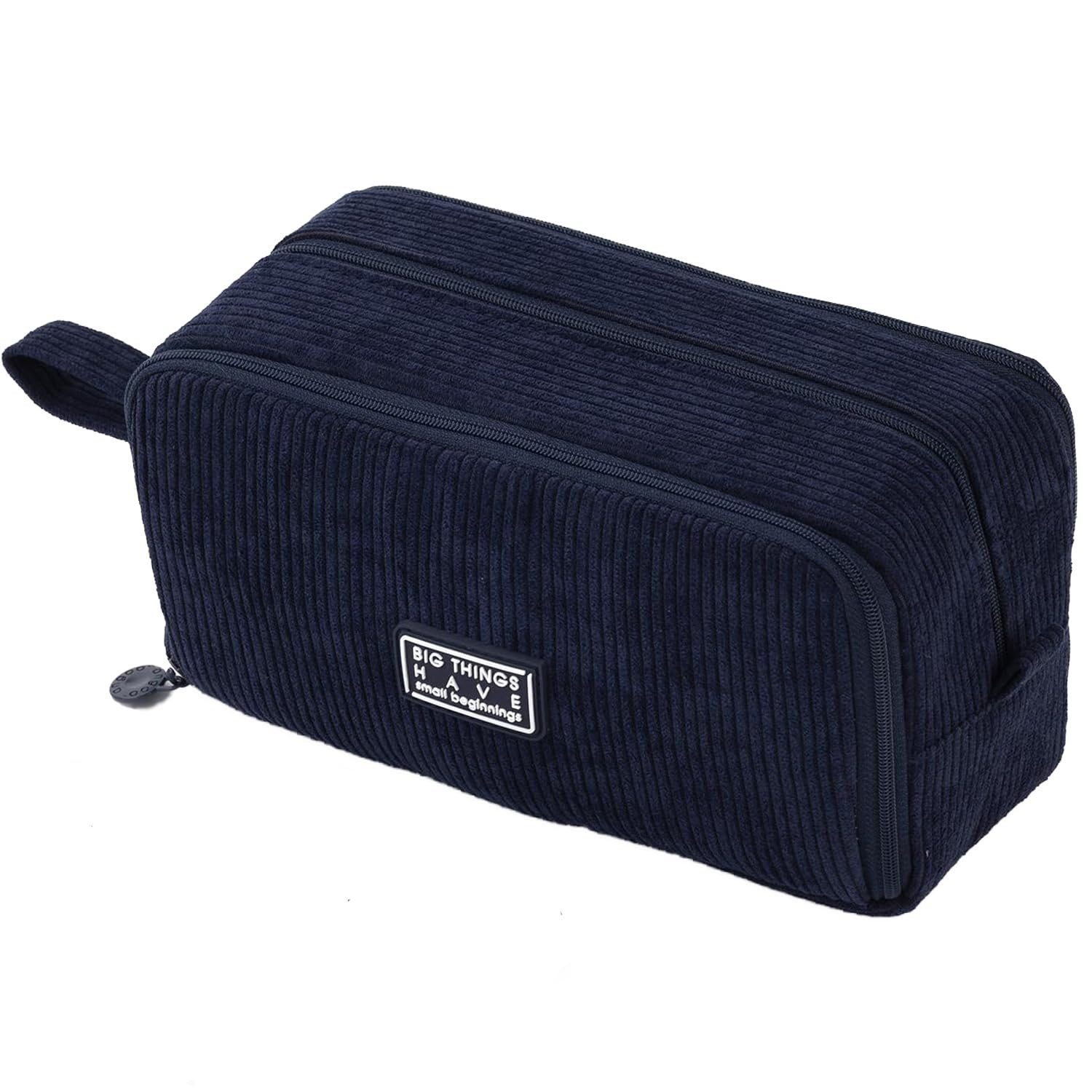 Federmäppchen aus Cord-Stoff Federtaschen Mäppchen mit 3 Fächer Schulmäppchen