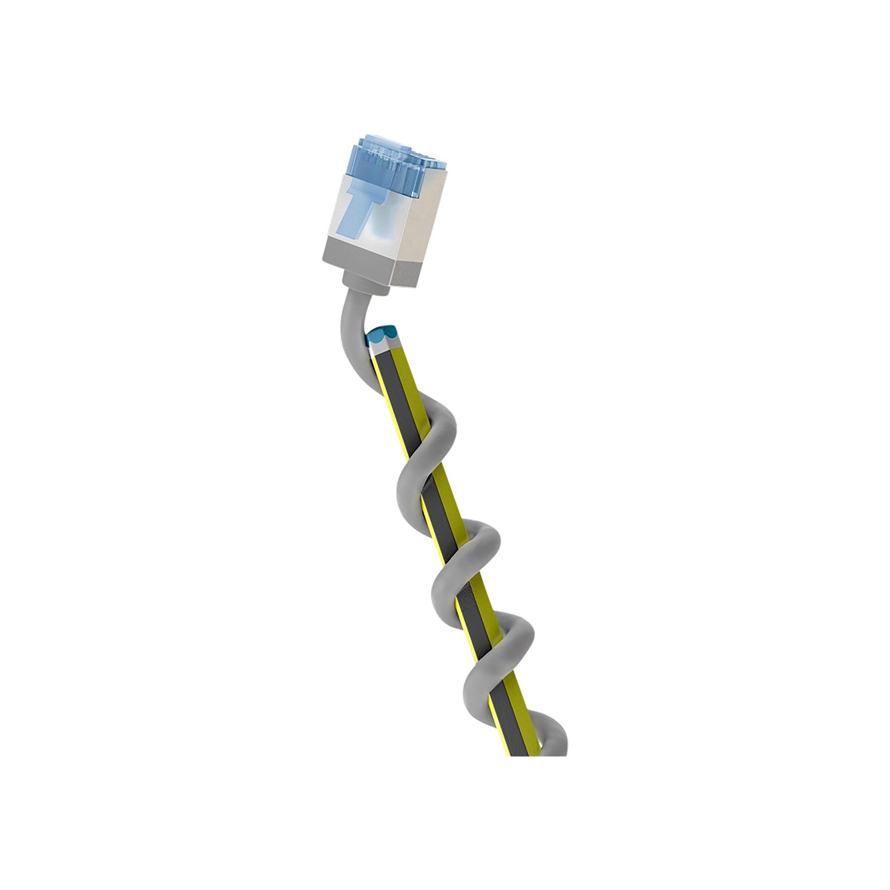 Goobay GOOBAY CAT.6a Patchkabel 74305 0,25m grau U/FTP slim Ultraflex Netzwerkkabel