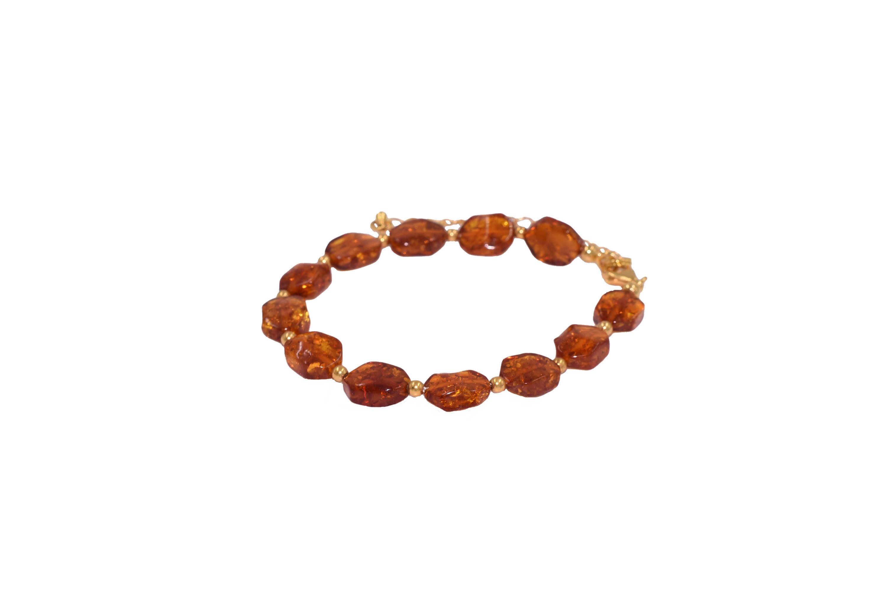 Firetti Armband Schmuck Geschenk Edelstahl Armschmuck Armkette, Made in Germany - mit Bernstein
