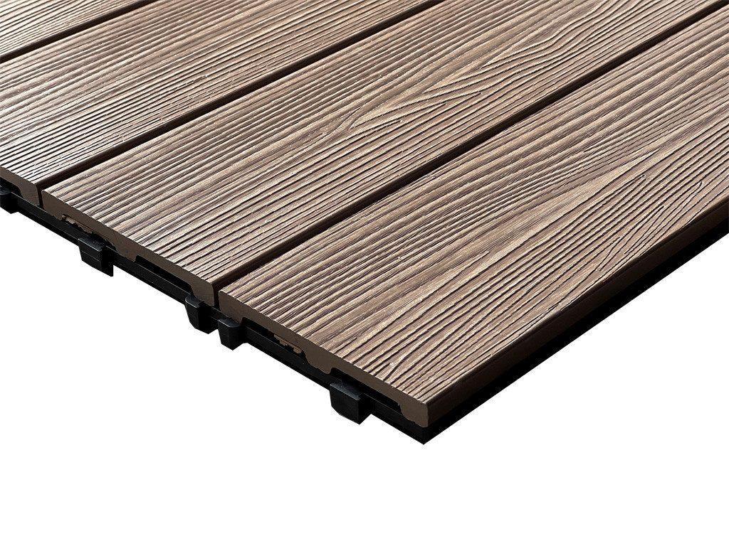 Outgarden Terrassenplatte WPC-Fliese Holzoptik Teak, WPC 40x40, Teak
