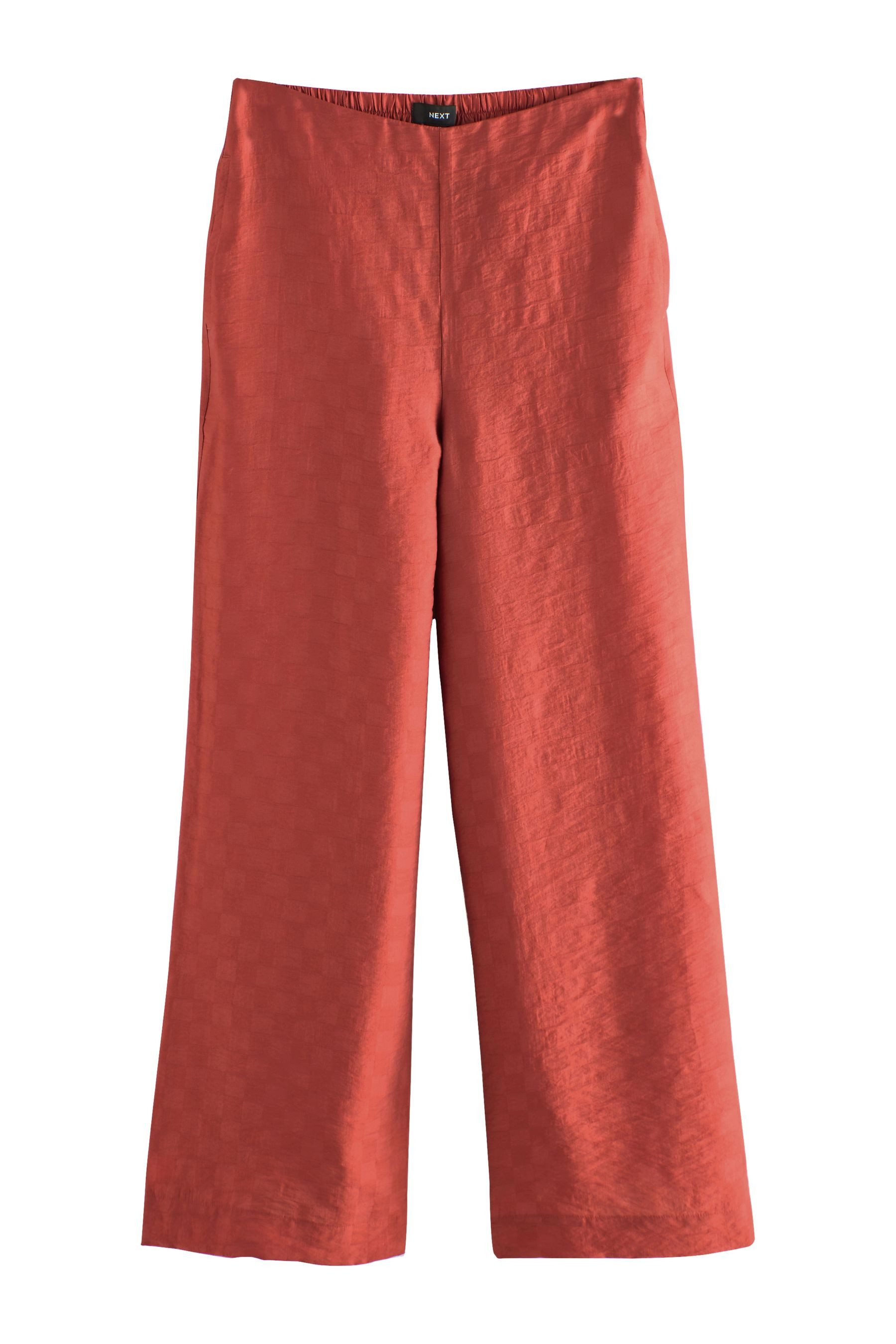 Next Stoffhose Jacquard-Hose mit weitem Bein, Kurzgröße (1-tlg)