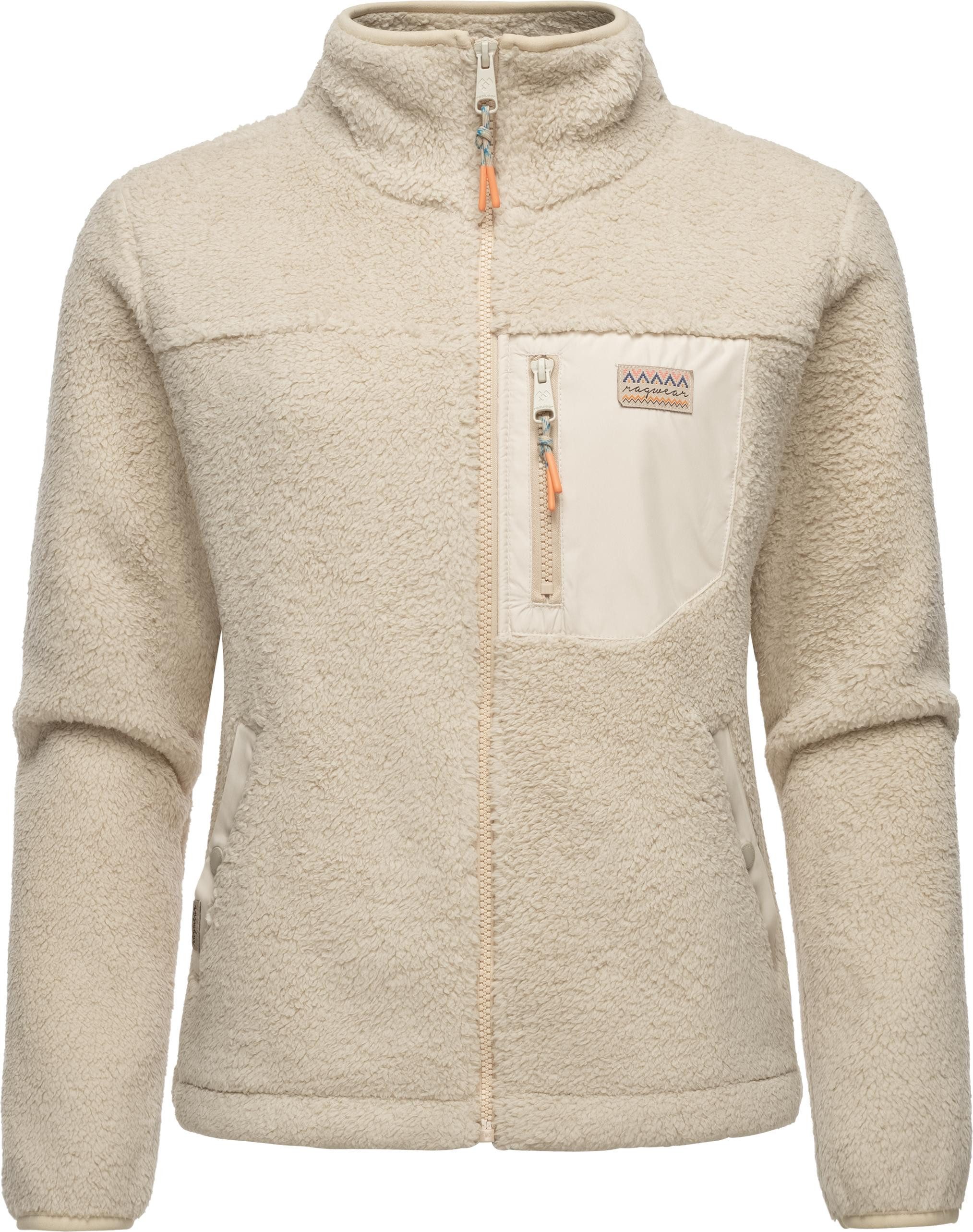 Ragwear Plüschjacke Alaris Kuschelige Fleecejacke mit Brusttasche