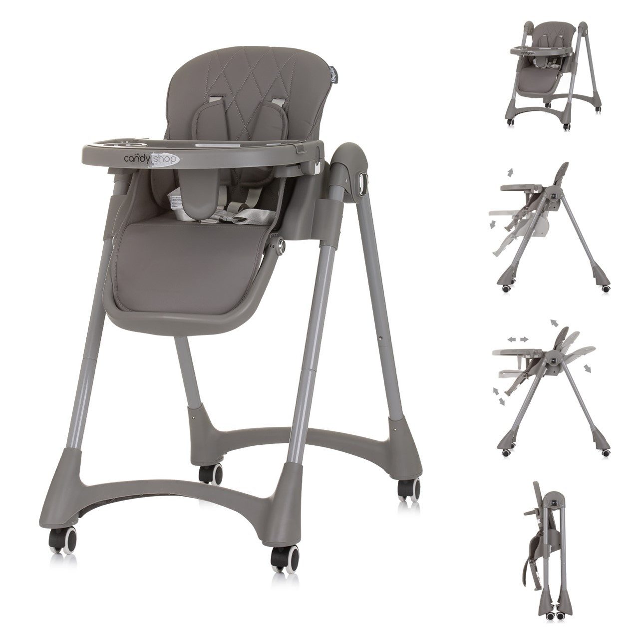 Chipolino Kombihochstuhl Kinderhochstuhl Candy Shop, 4 Räder, verstellbar, günstig online kaufen