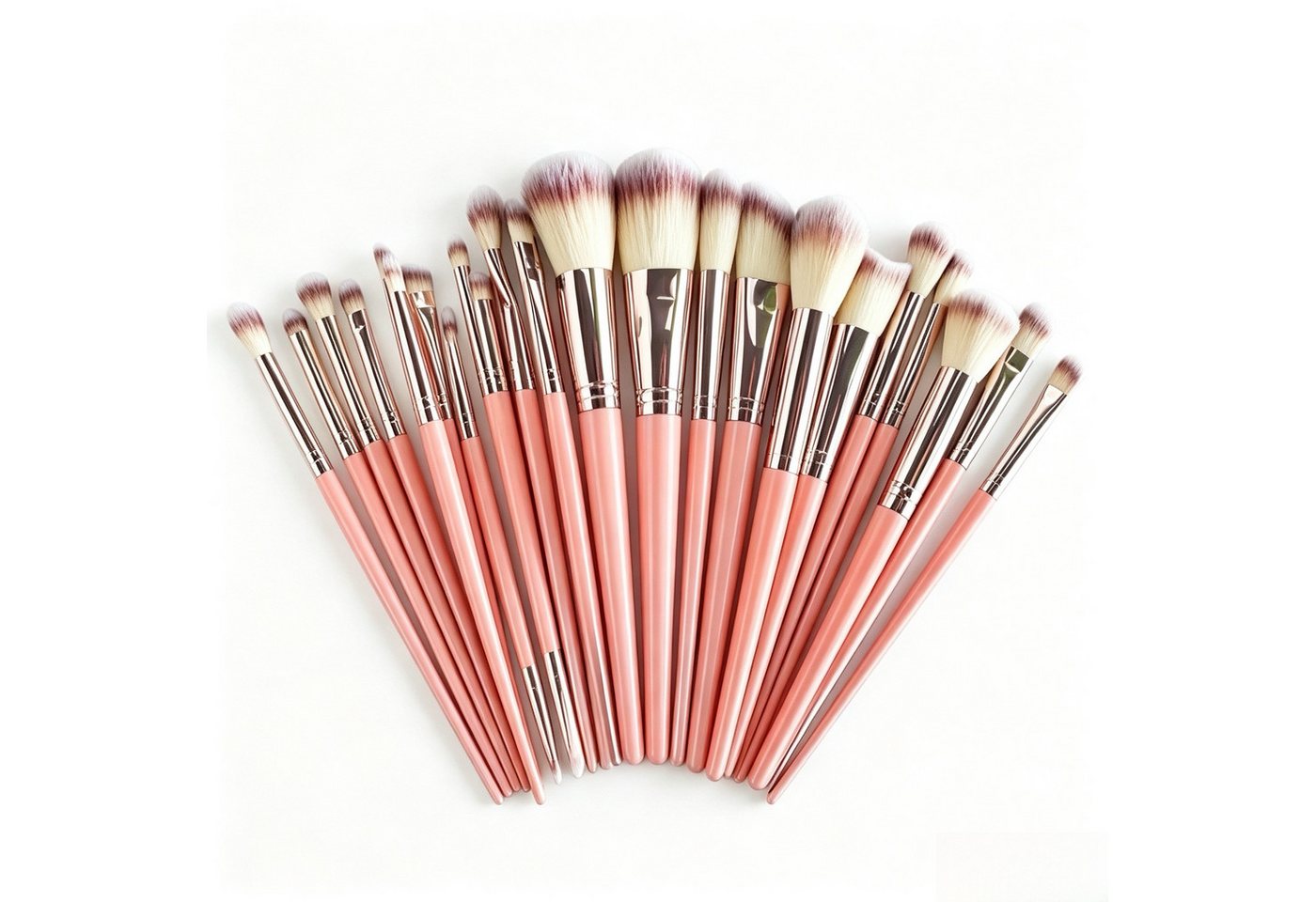 ibettertec Kosmetikpinsel-Set Kosmetikpinsel-Set 25 tlg., Make-up Pinsel Set mit Lidschatten Pinsel, rosa, 25-teilig, synthetische Borsten, vegan,leicht
