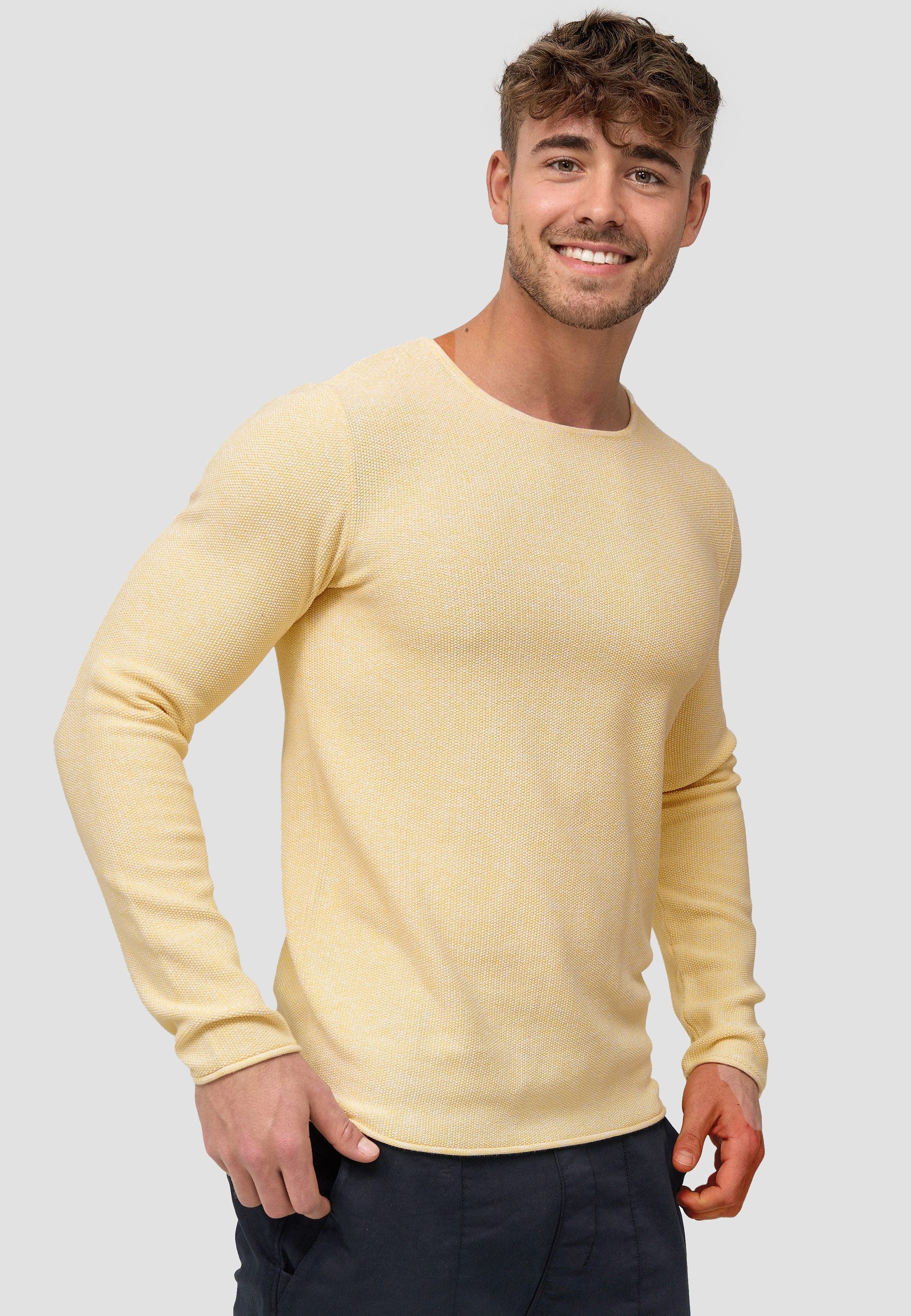 Indicode Strickpullover Herren Loakim Pullover Herrenpullover aus elastischer Baumwoll-Qualität, Rundhalsausschnitt