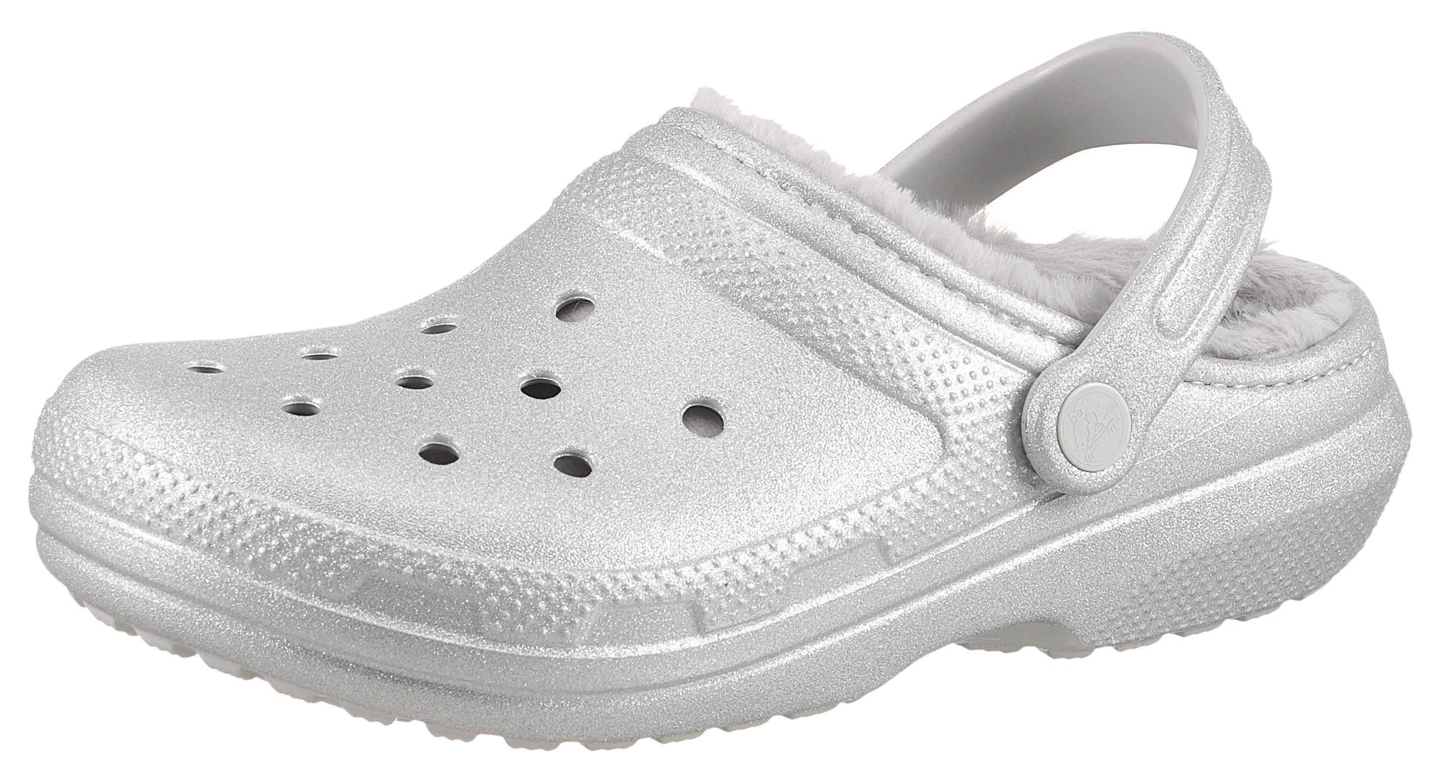 Crocs Classic Fuzz Lined Glitter Clog mit Lüftungsöffnungen günstig online kaufen