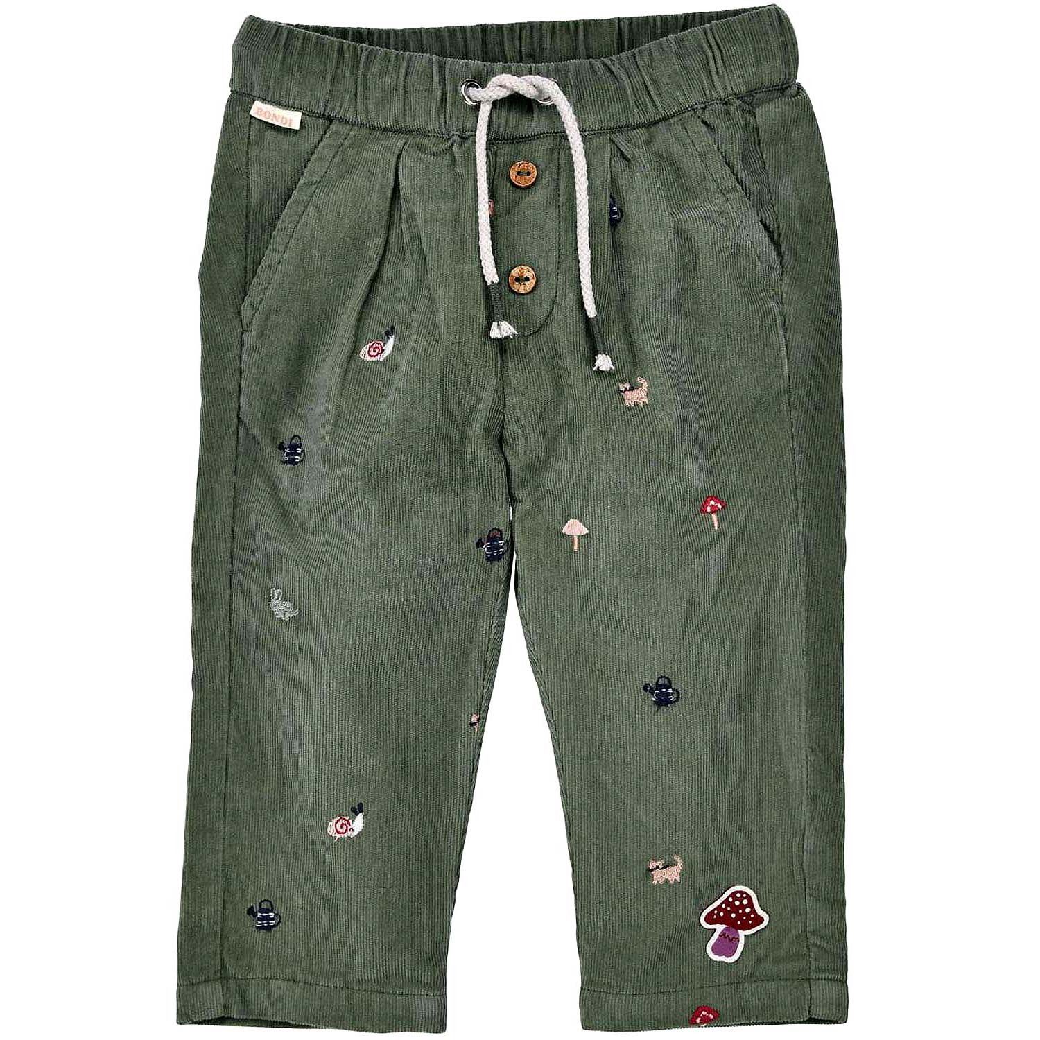 BONDI Trachtenlederhose Baby Mädchen Cordhose 'Be natur' 86961, Kiwi