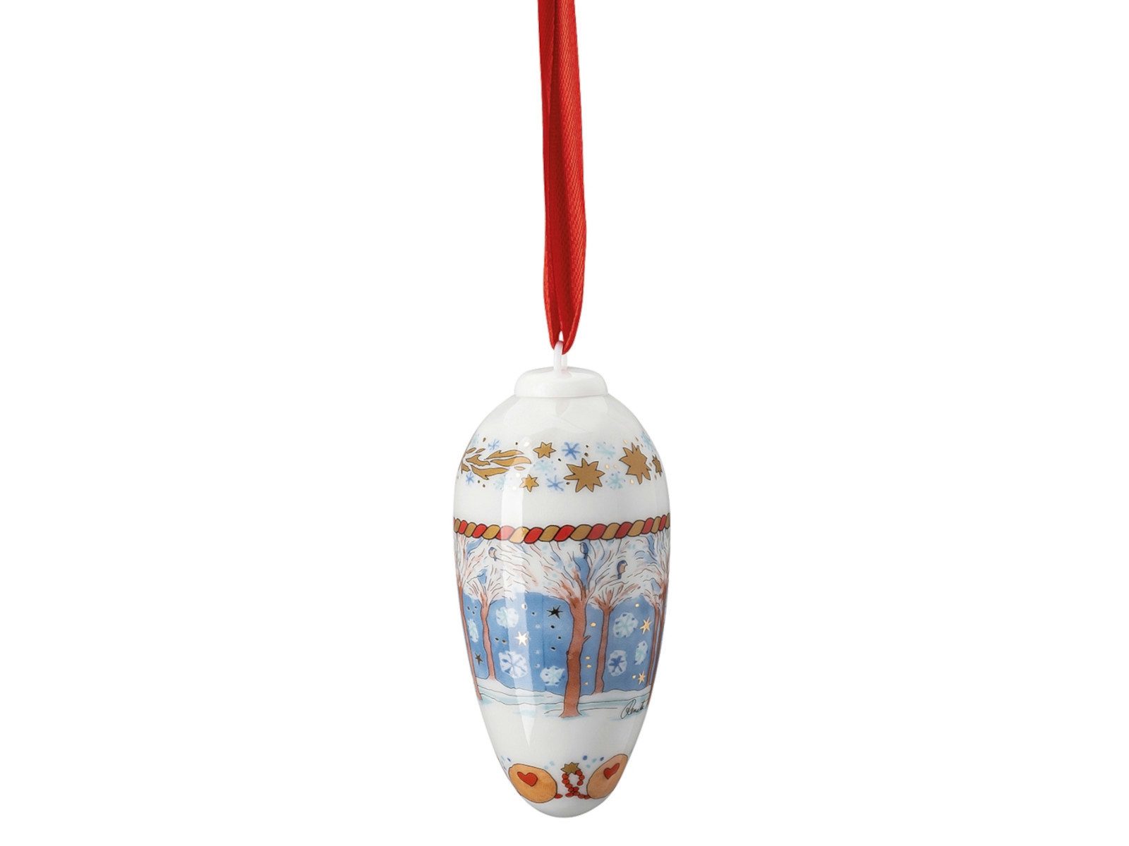 Hutschenreuther Weihnachtsfigur Sammelserie 2022 Porzellanzapfen Weihnachtsabend