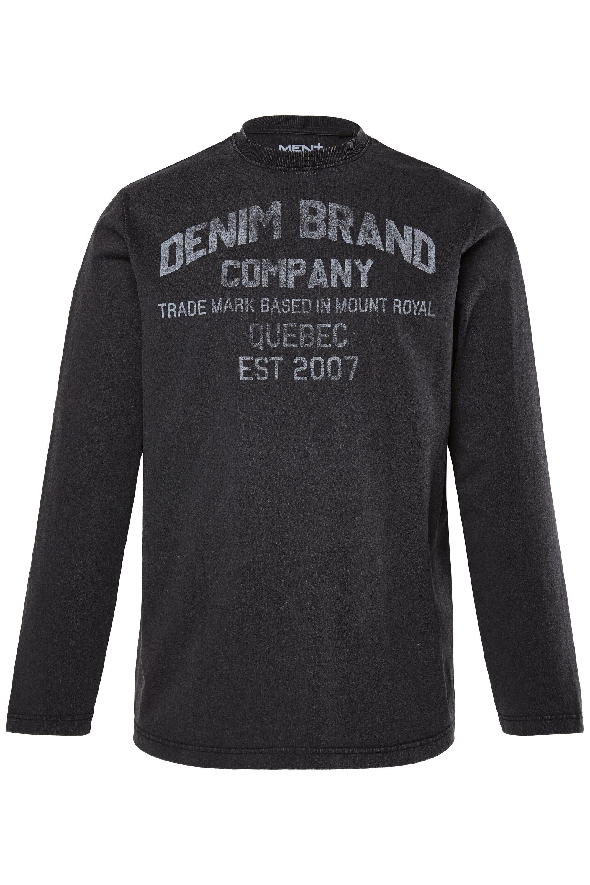 Men Plus T-Shirt Men+ Langarmshirt Brustprint günstig online kaufen