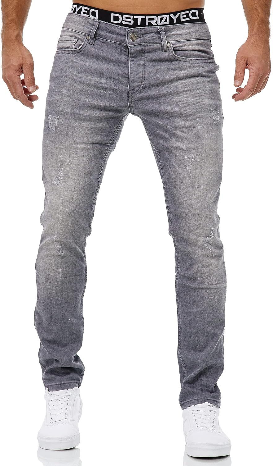 Slim-fit-Jeans MERISH Jeans Herren Destroyed Hose Jeanshose Männer Slim Fit Stretch 3