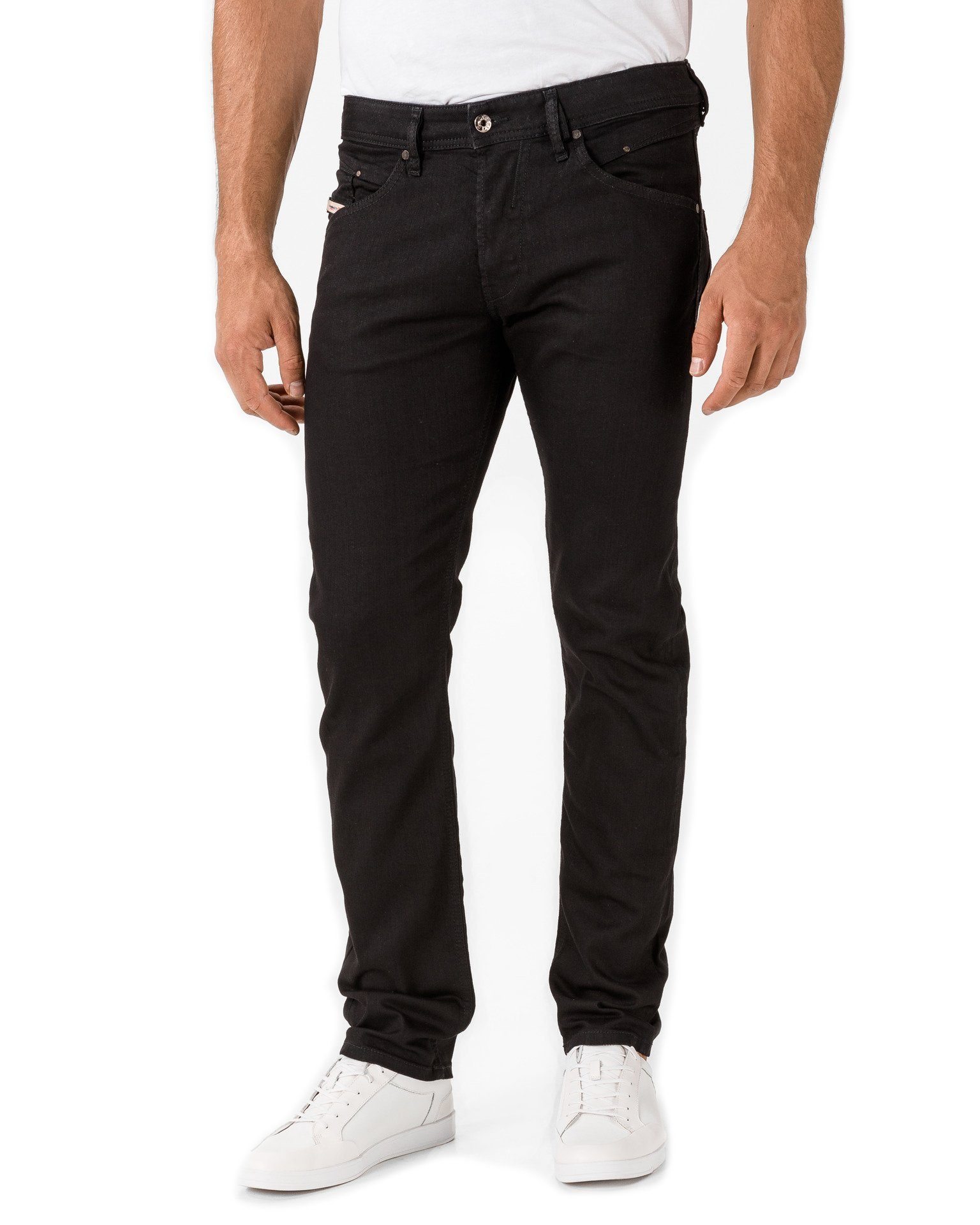 Diesel Tapered fit Jeans Stretch Hose Regular Slim Schwarz Belther 0886Z