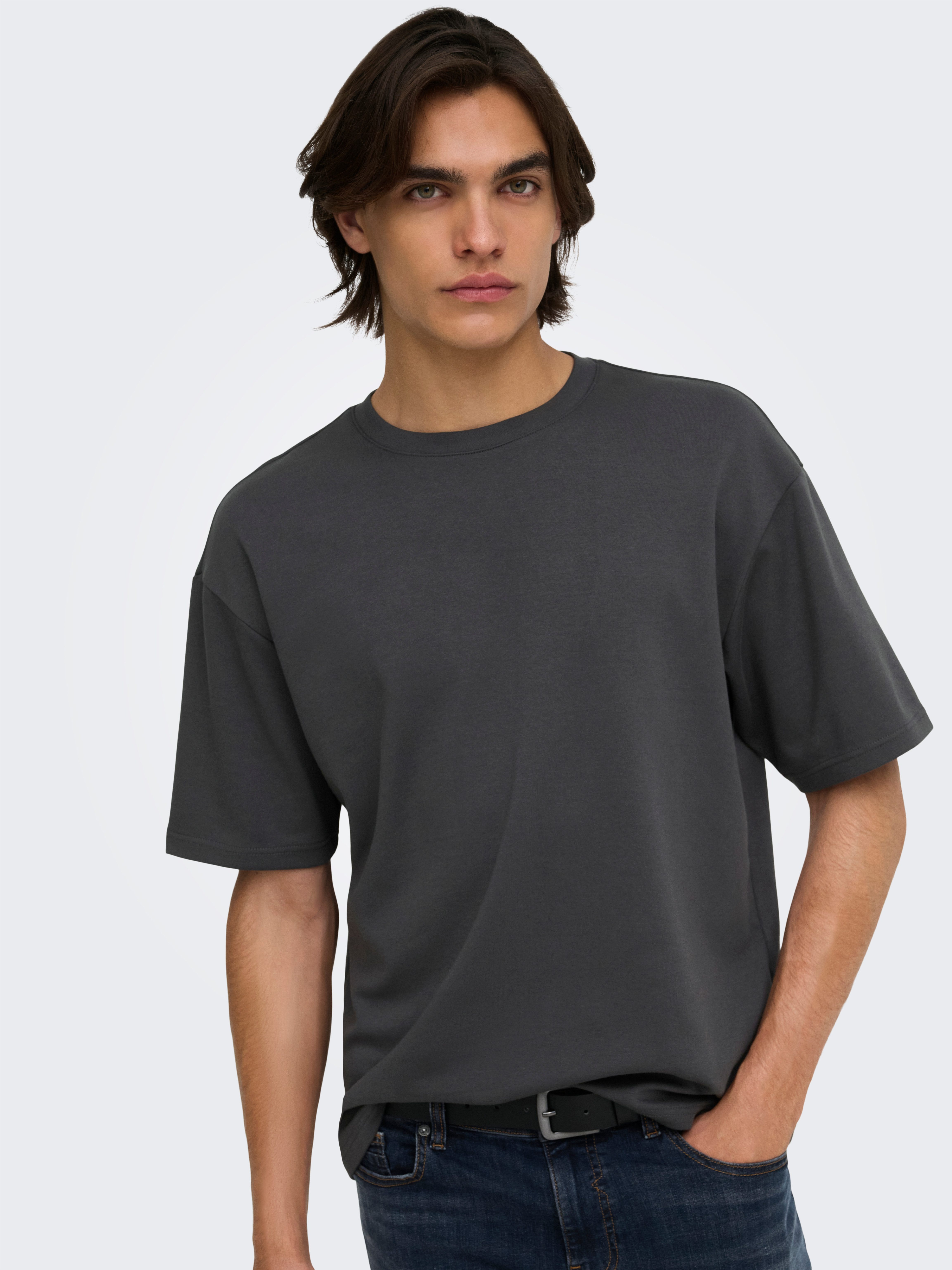 ONLY & SONS Rundhalsshirt ONSCASPIAN AUT SS TEE Baumwollmischung, regular fit