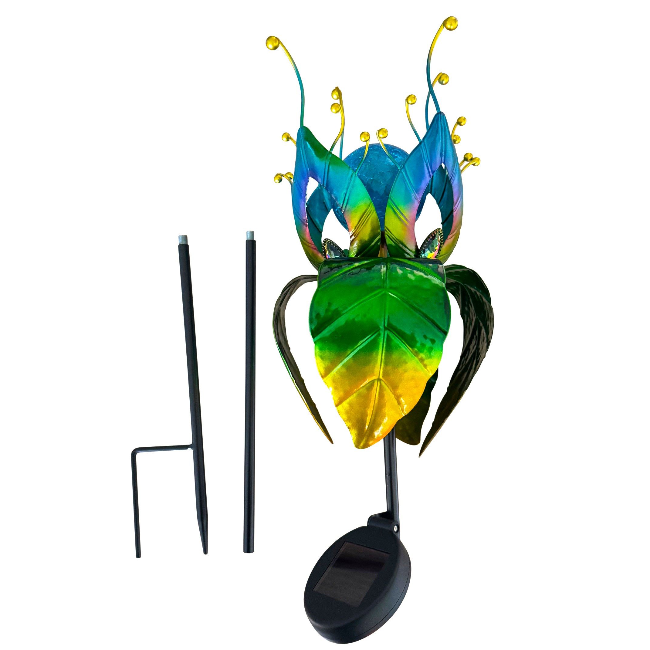 Online-Fuchs Gartenstecker - Beetstecker aus Metall mit Glaskugel & LED-Sol günstig online kaufen