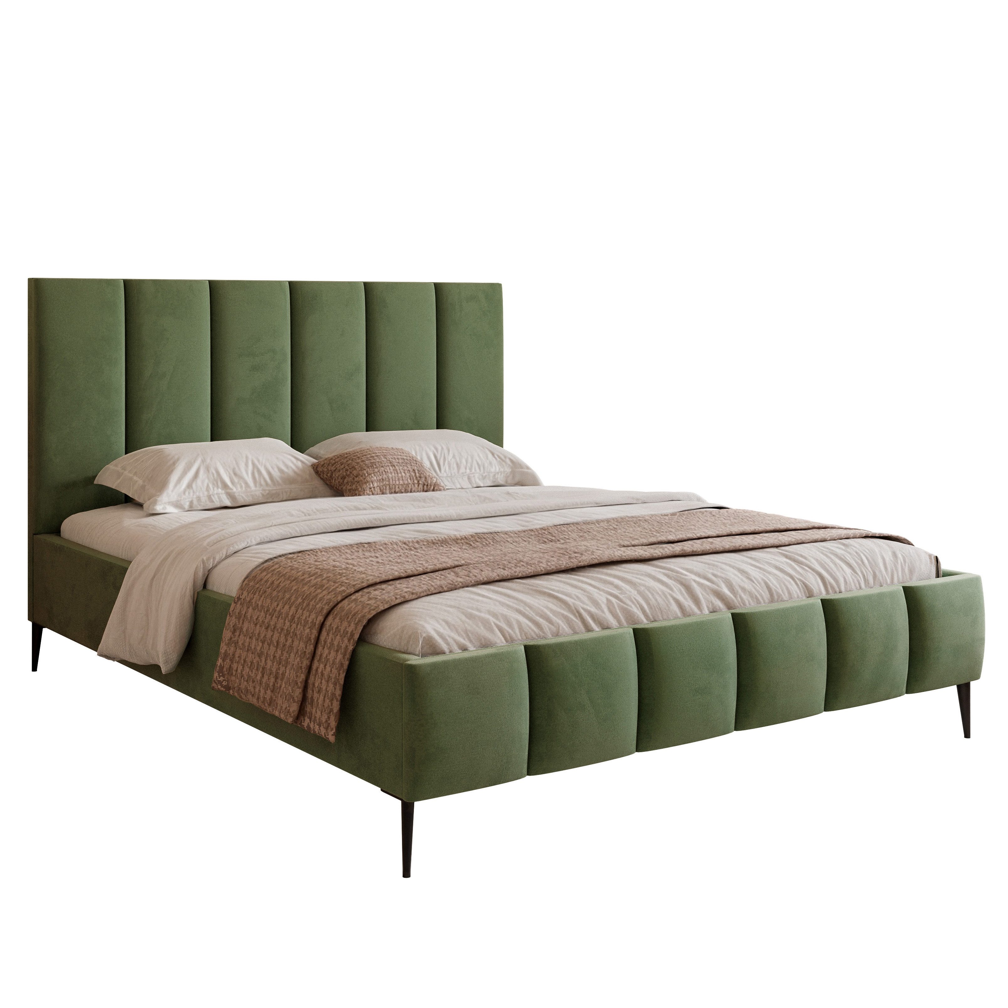 Goldstoff Polsterbett Elegantes Bett mit hohem günstig online kaufen