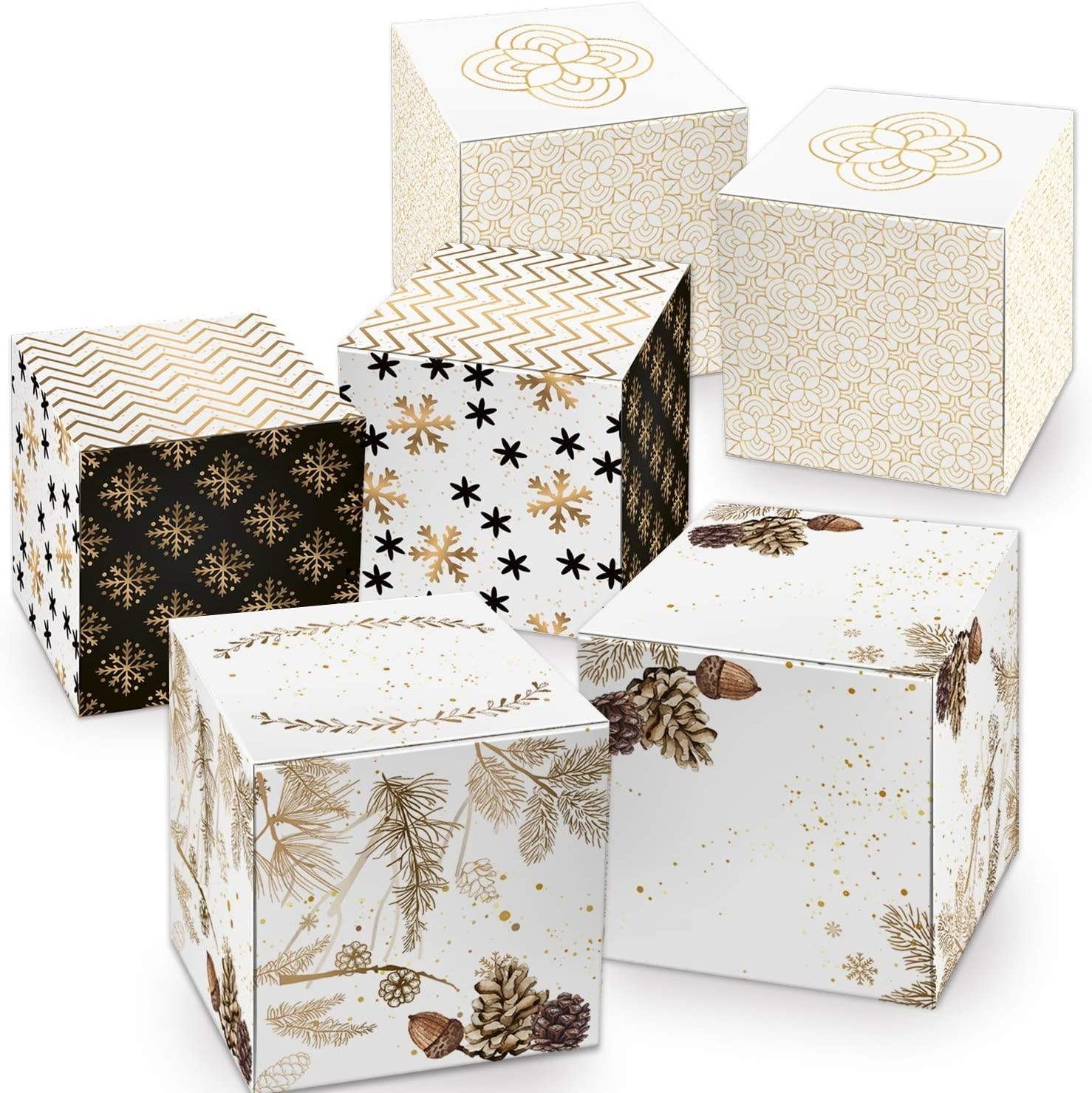 Logbuch-Verlag Geschenkbox Geschenkboxen Set 3 x 5 in gold weiß schwarz