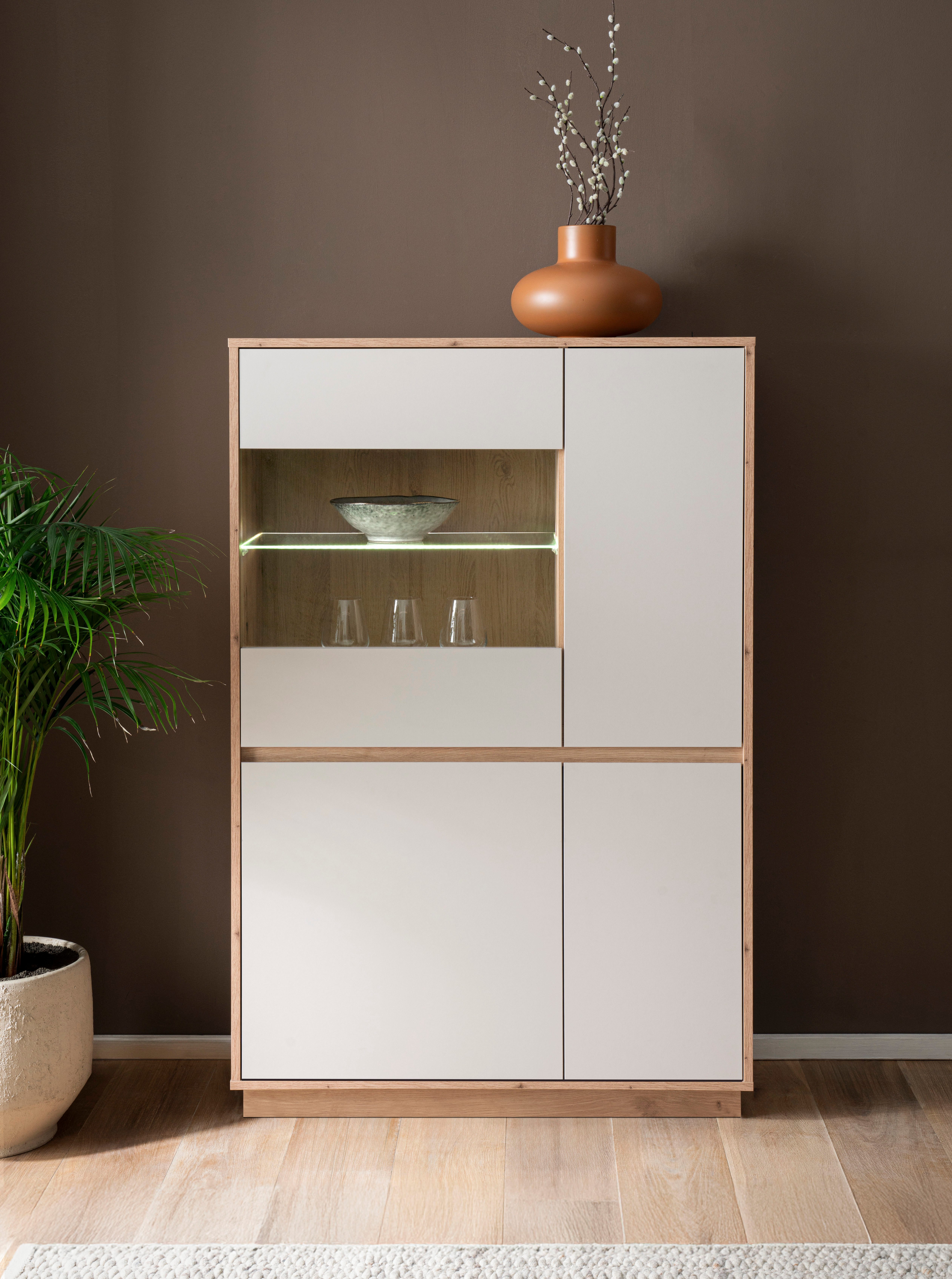 Home affaire Vitrine Sonora, moderne Glasvitrine, Stauraumelement, Schrank filigrane Rahmenoptik, ausreichend Stauraum, vielseitig …