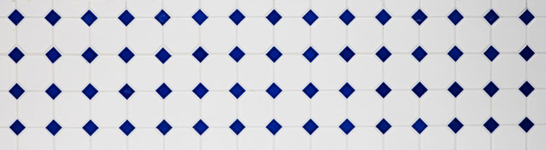 Mosani Mosaikfliesen Achteck Mosaik Keramik weiß matt kobaltblau glänzend Mosaikwand