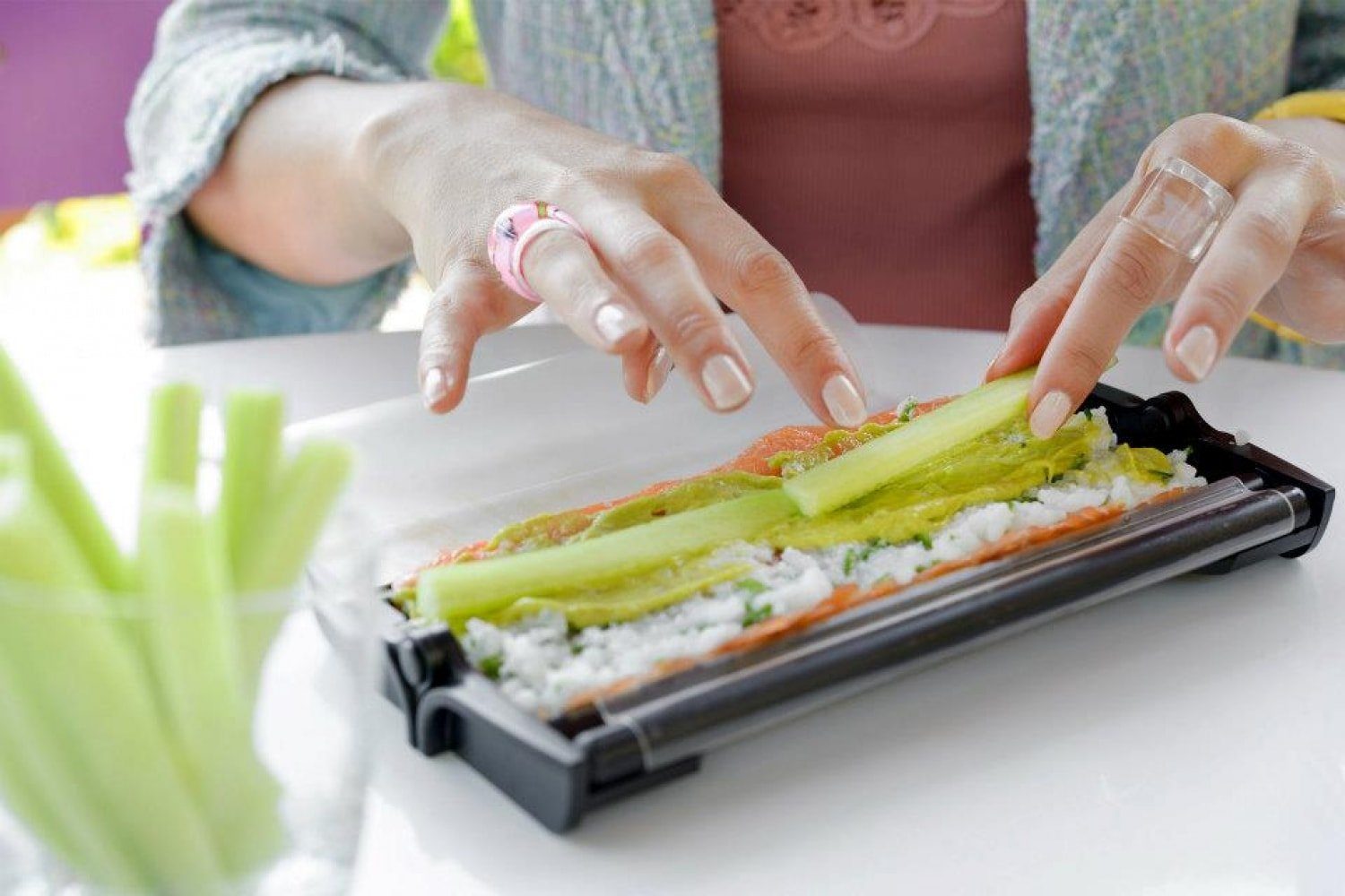 3,5 Folie cm cm, 3,5 Sushi Easy einer und (Einsteiger Maker Ø Ø Sushi-Roller Easy Reishunger Sushi 1-tlg), Maker mit Set