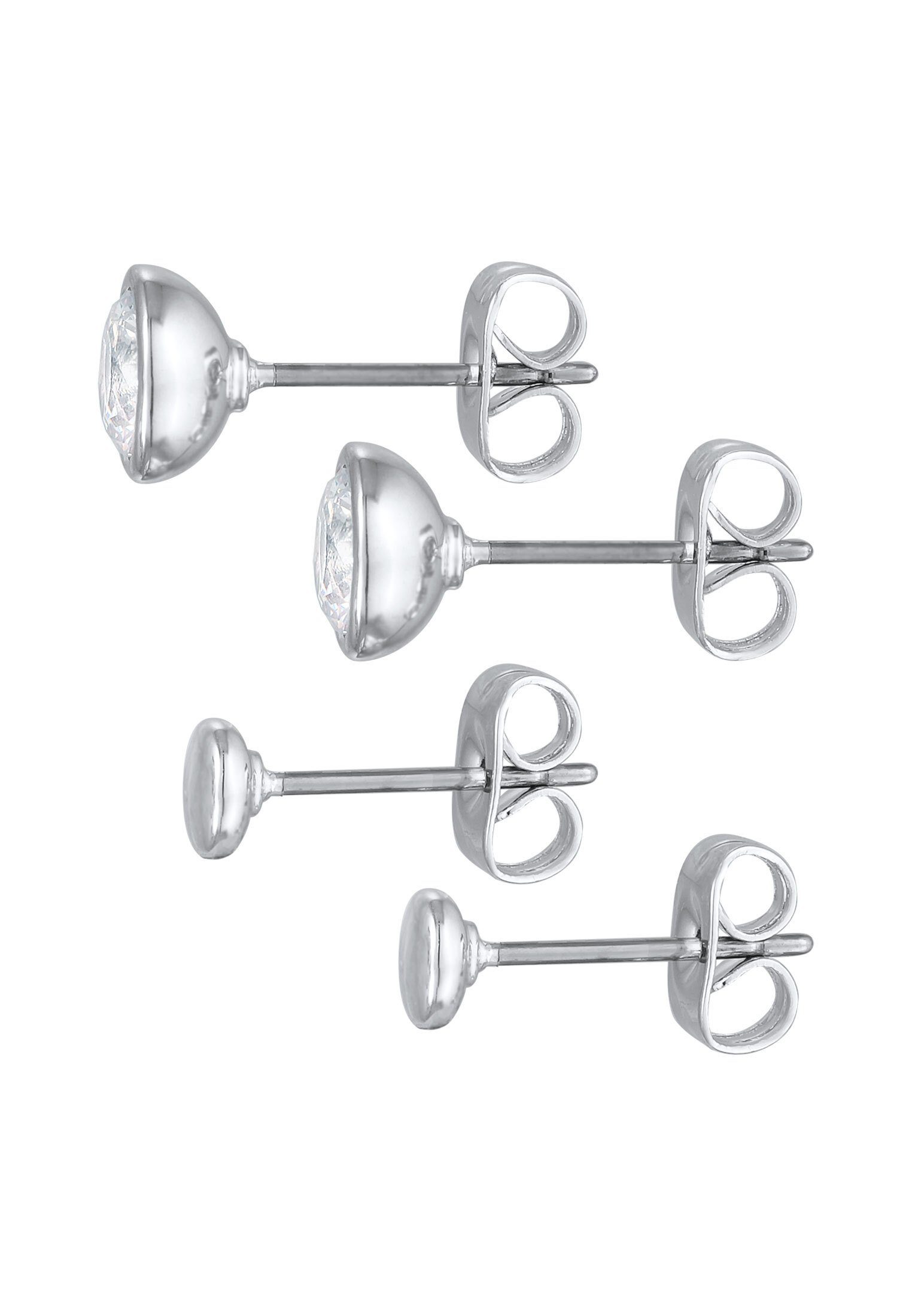 Elli Ohrring-Set 2er-Set Ohrstecker Kristalle Plättchen Farbe Silber, Plättchen – Bild 3 von 5